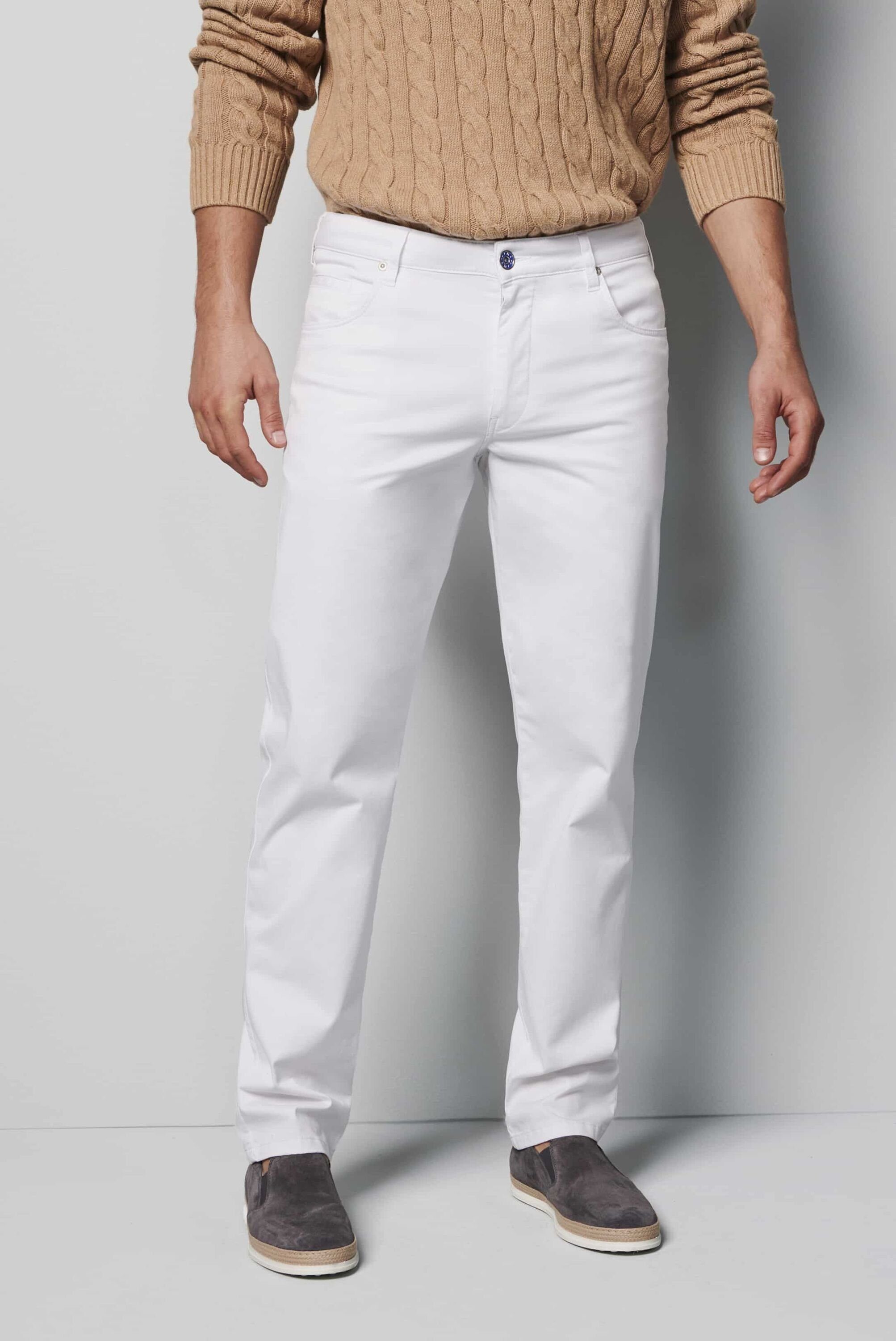 Biobaumwolle aus MEYER 5-Pocket-Jeans WHITE