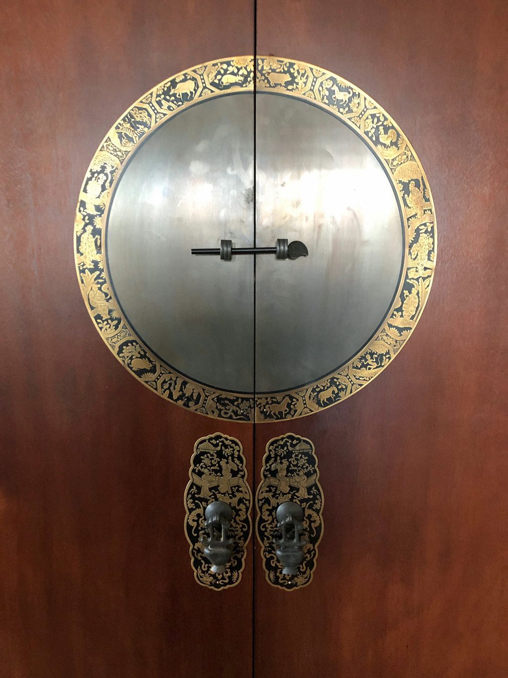OPIUM OUTLET Kleiderschrank Asia Hochzeitsschrank Schrank Kommode Hochkommode (Breite 105 cm, Höhe 175 cm, Tiefe 55 cm, Möbel kastanien-braun komplett montiert) chinesisch asiatisch orientalisch Vintage-Stil
