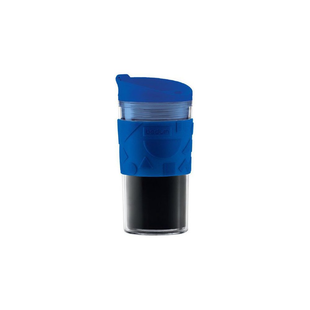 Bodum Becher Bodum Travel Mug 0,35l blau A11103-XYB-Y16-4, Reisebecher, aus Kunststoff und Silikon, 0,35 Liter