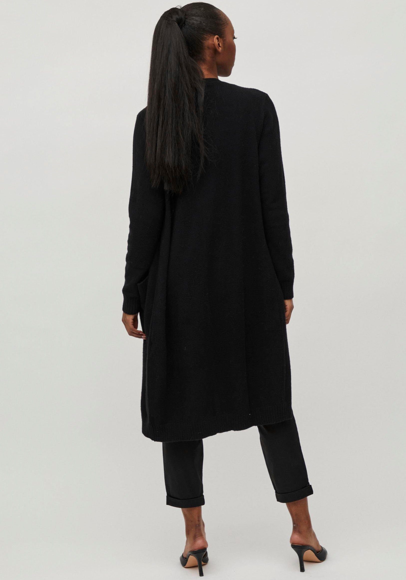 in LONG CARDIGAN L/S NOOS Form schwarz knielanger VIRIL Longstrickjacke Vila KNIT -