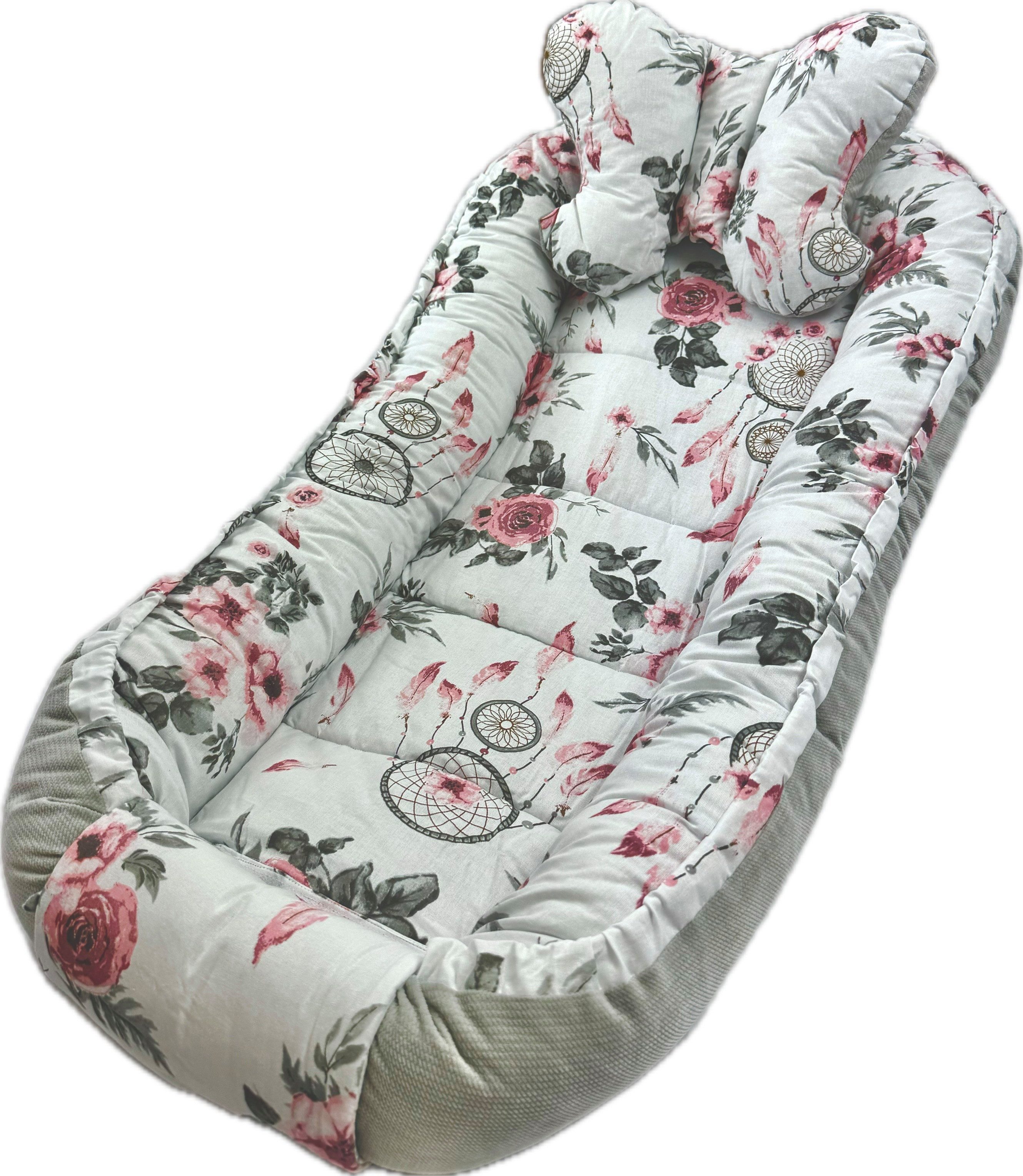 Pamek Bettnestchen Babybett Babynestchen Babynest Kinderbett Kokon zum schlafen Kissen, Sehr weiches material, Füllung 100% antiallergische Silikonkogel.