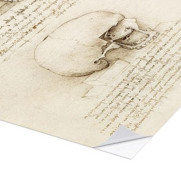 Posterlounge Wandfolie Leonardo da Vinci, Der Schädel, Malerei