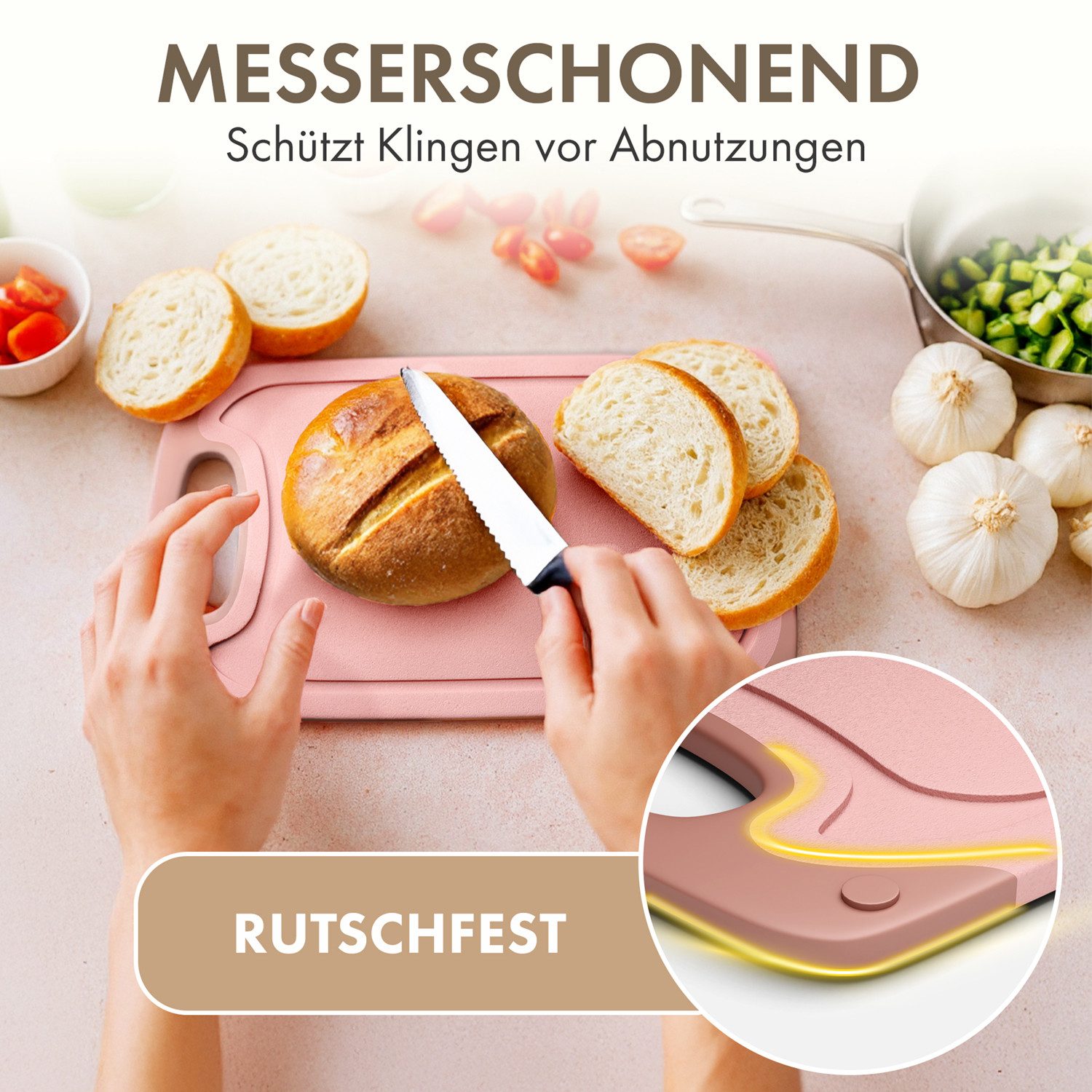 Blumtal Frühstücksbrett Blumtal Frühstücksbrettchen Kunststoff 25x15 im Set spülmaschinenfest, Kunststoff, (2-St)