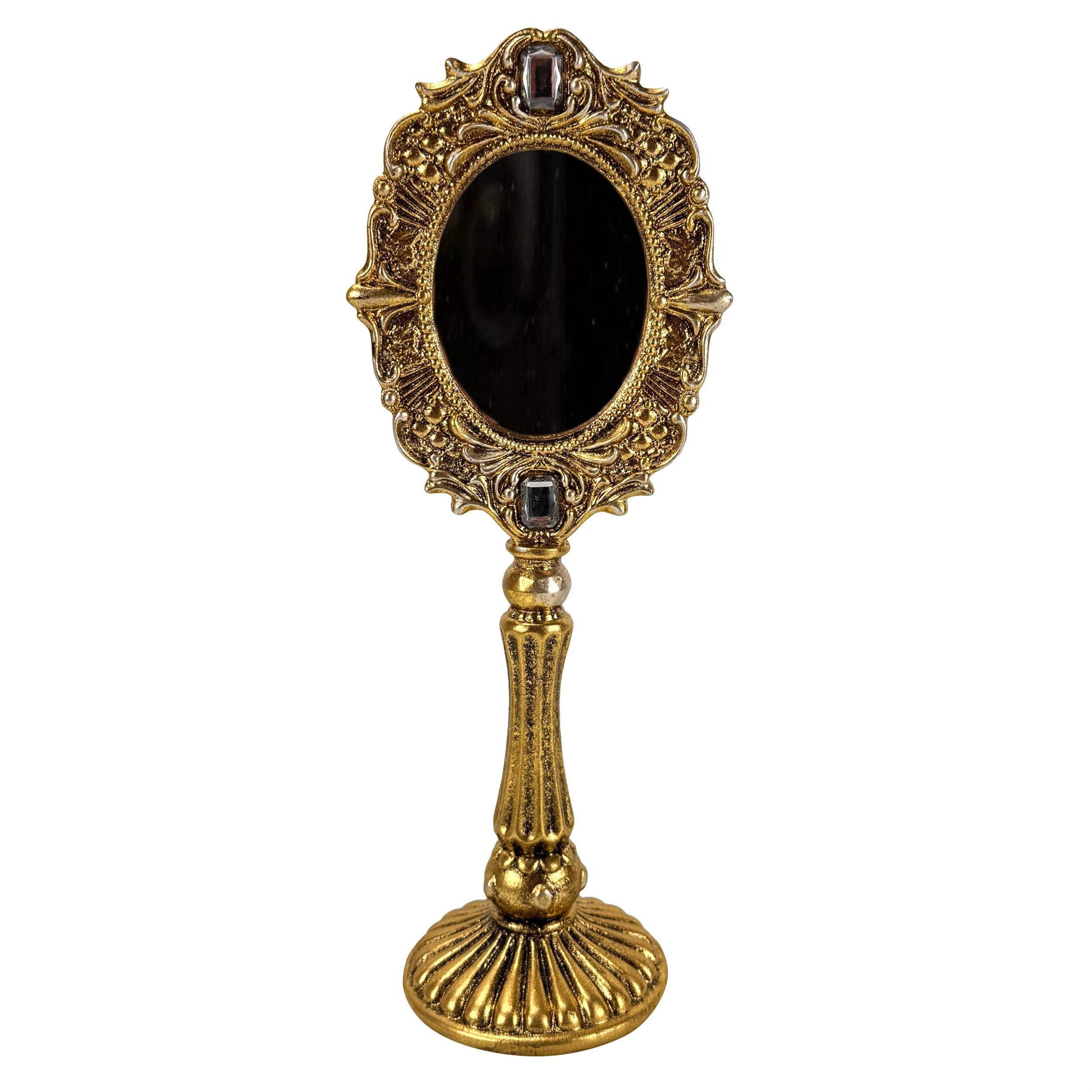 Online-Fuchs Dekospiegel Tischspiegel im goldenen Barock Stil mit schönen Verzierungen (kunstvoll gestaltet, ideal für das Sideboard), detailreiche Ornamente