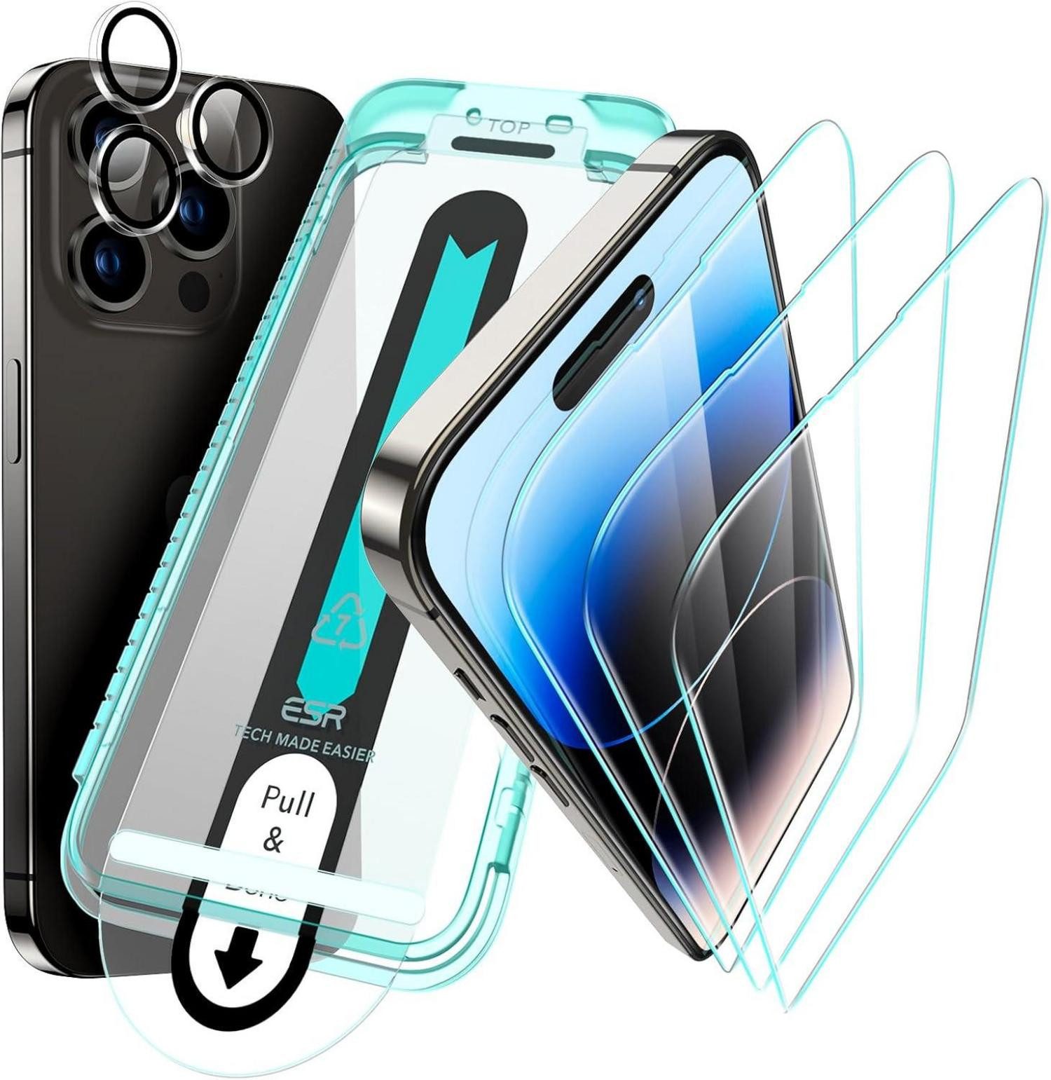 Displayschutzglas Panzerglas Set iPhone 14 Pro Max Displayschutz 3x gehärtetes Glas