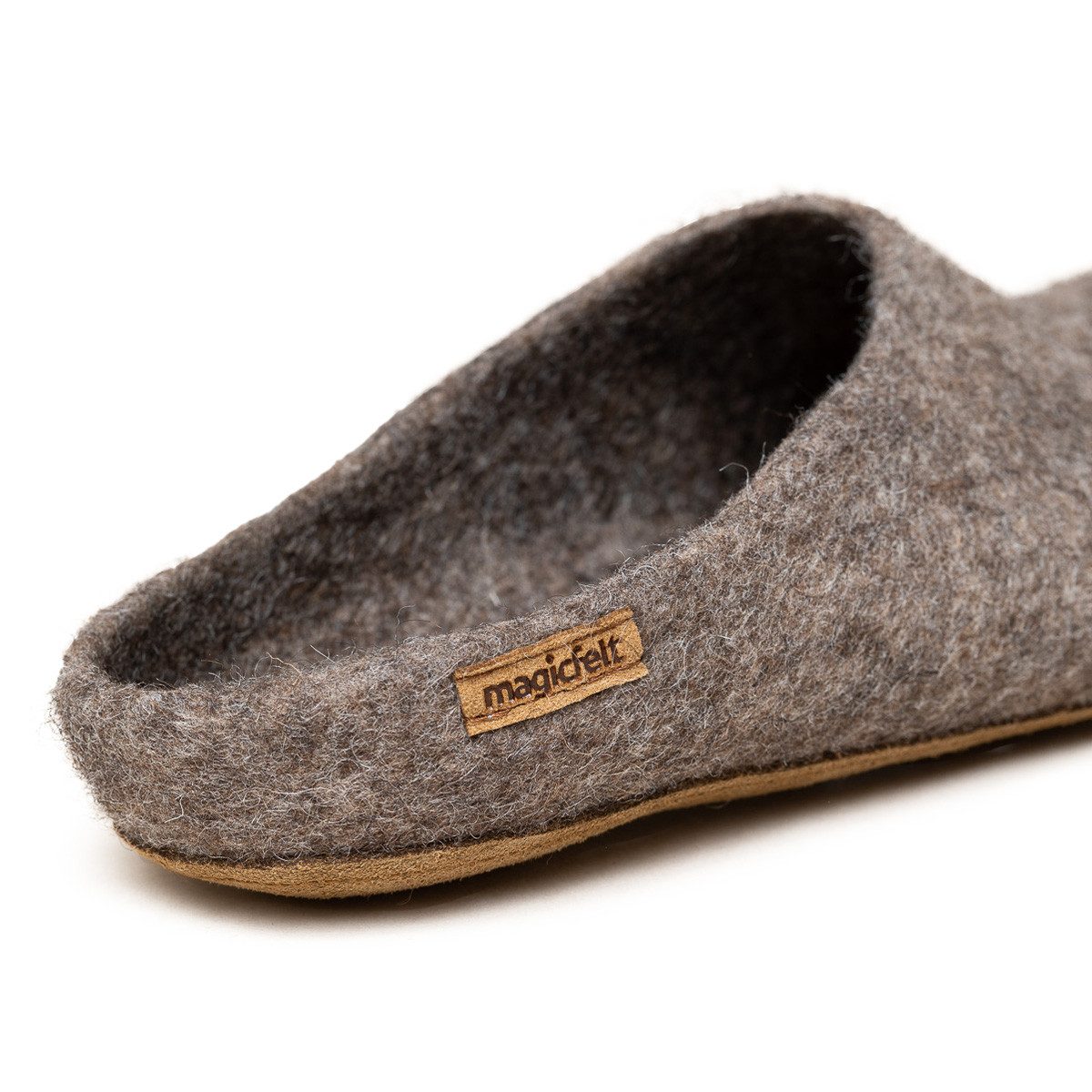 Magicfelt Filz Pantoffel (1-tlg) Pantoffeln - Aus 100% reiner Shetlandwolle, Mit Ledersohle
