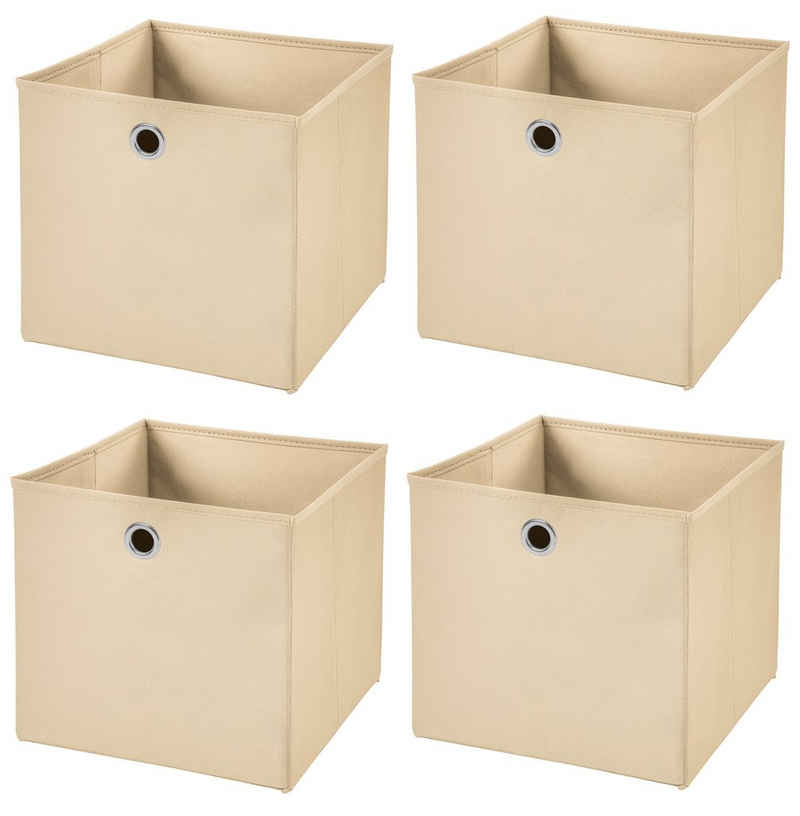 StickandShine Faltbox 4 Stück 33 x 33 x 33 cm Faltbox ohne Deckel Stoffbox Aufbewahrungsbox (4er SET 33x33x33) in verschiedenen Farben 33cm
