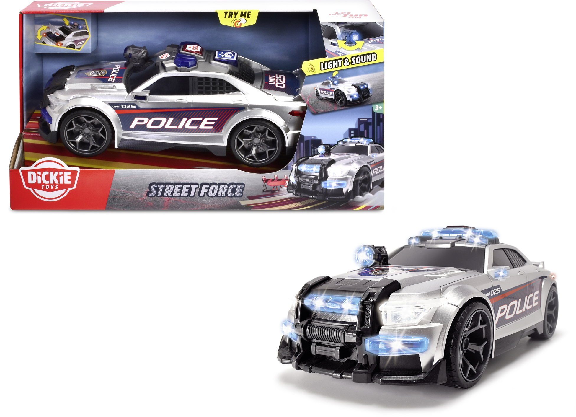 Dickie Toys Spielzeug-Polizei Force Auto Polizei Go 203307004 City Heroes Fahrzeug / Street Action