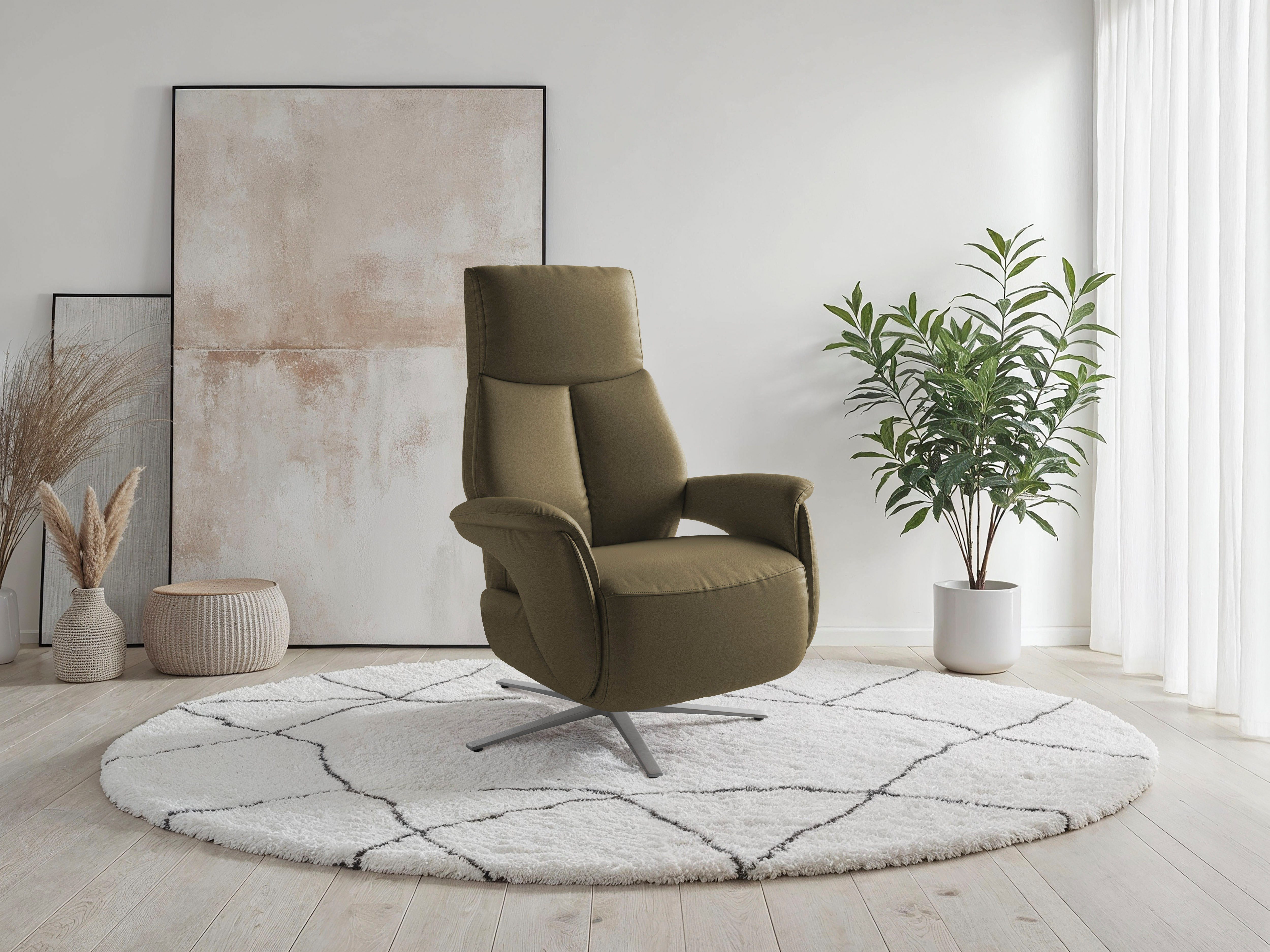 sit&more TV-Sessel Lazy mit Kopfteilverstellung & Drehfunktion, weitere Funktionen, Ergonomie S: manuelle Fußstütze & Rückenlehne