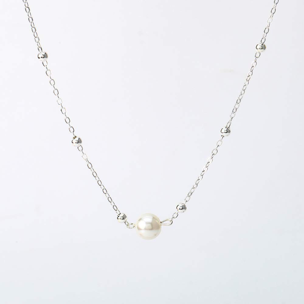 WaKuKa Charm-Kette Zarte Halskette mit Perlenanhänger. Perlenkette (1-tlg)