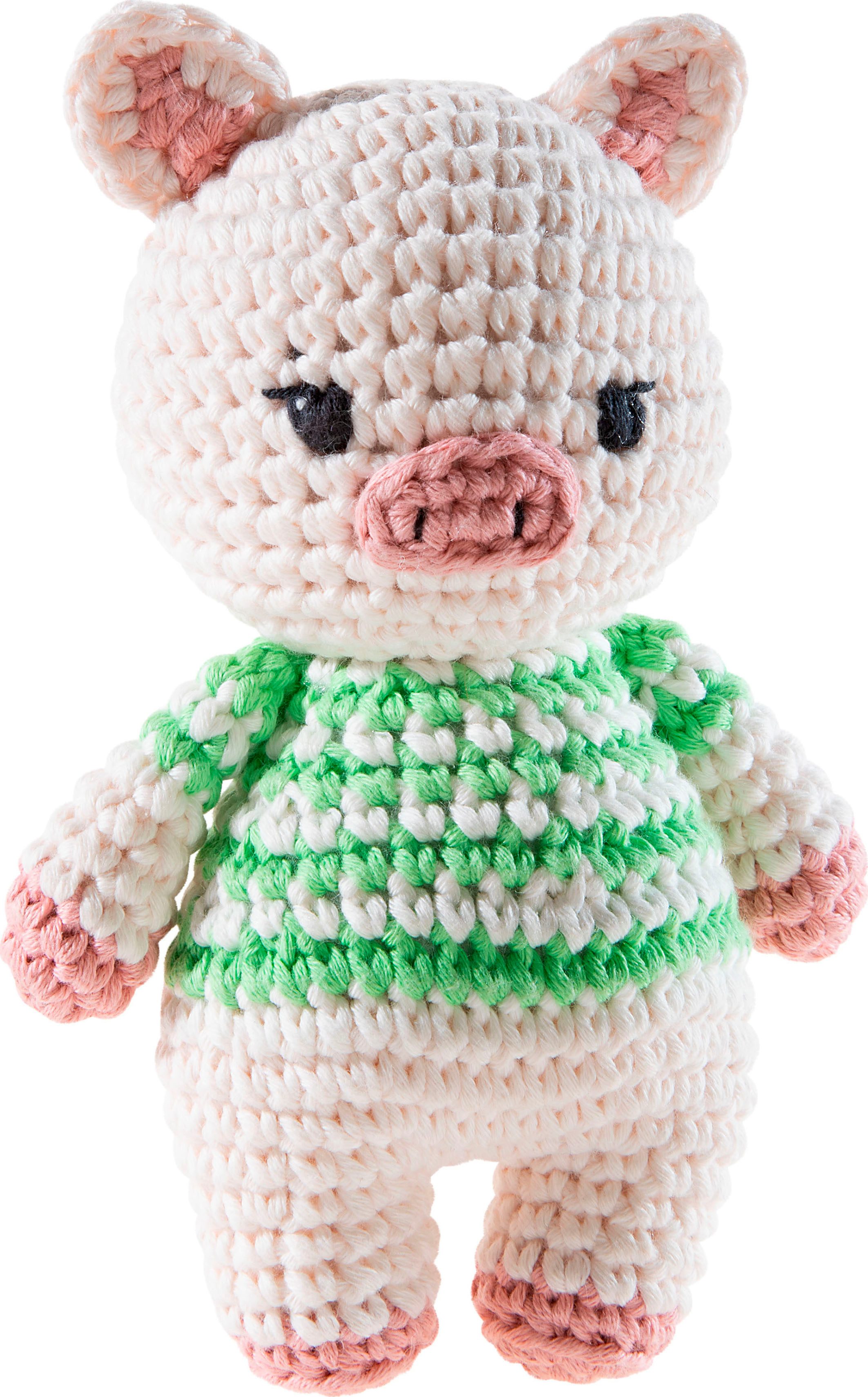 Heunec® Kuscheltier Crochi, Häkel-Freund Schwein
