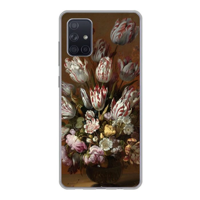 MuchoWow Handyhülle Stilleben mit Blumen - Gemälde von Hans Bollongier Handyhülle Samsung Galaxy A51 5G Smartphone-Bumper Print Handy
