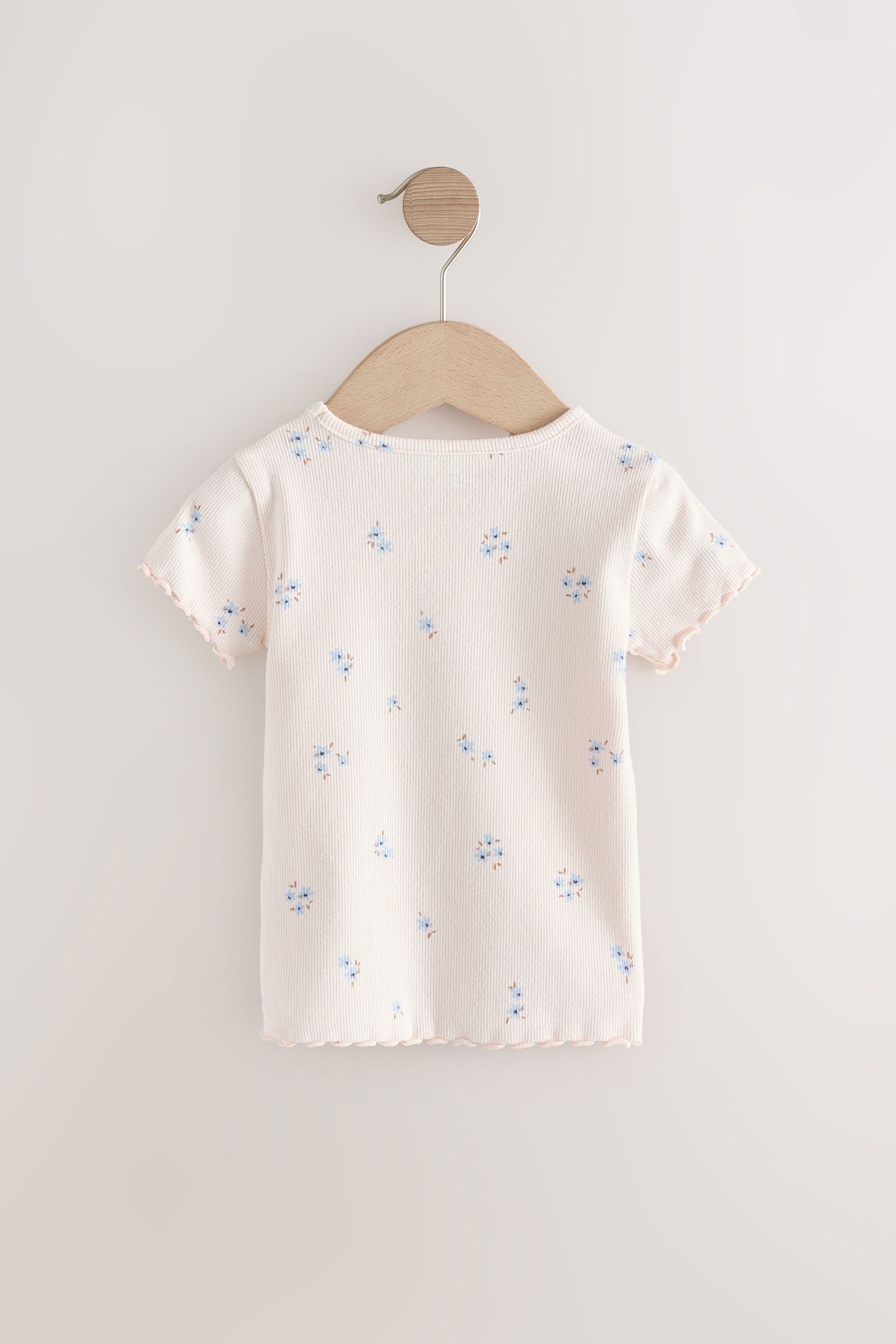 Next T-Shirt Gerippte kurzärmelige Oberteile, 5er-Pack günstig online kaufen