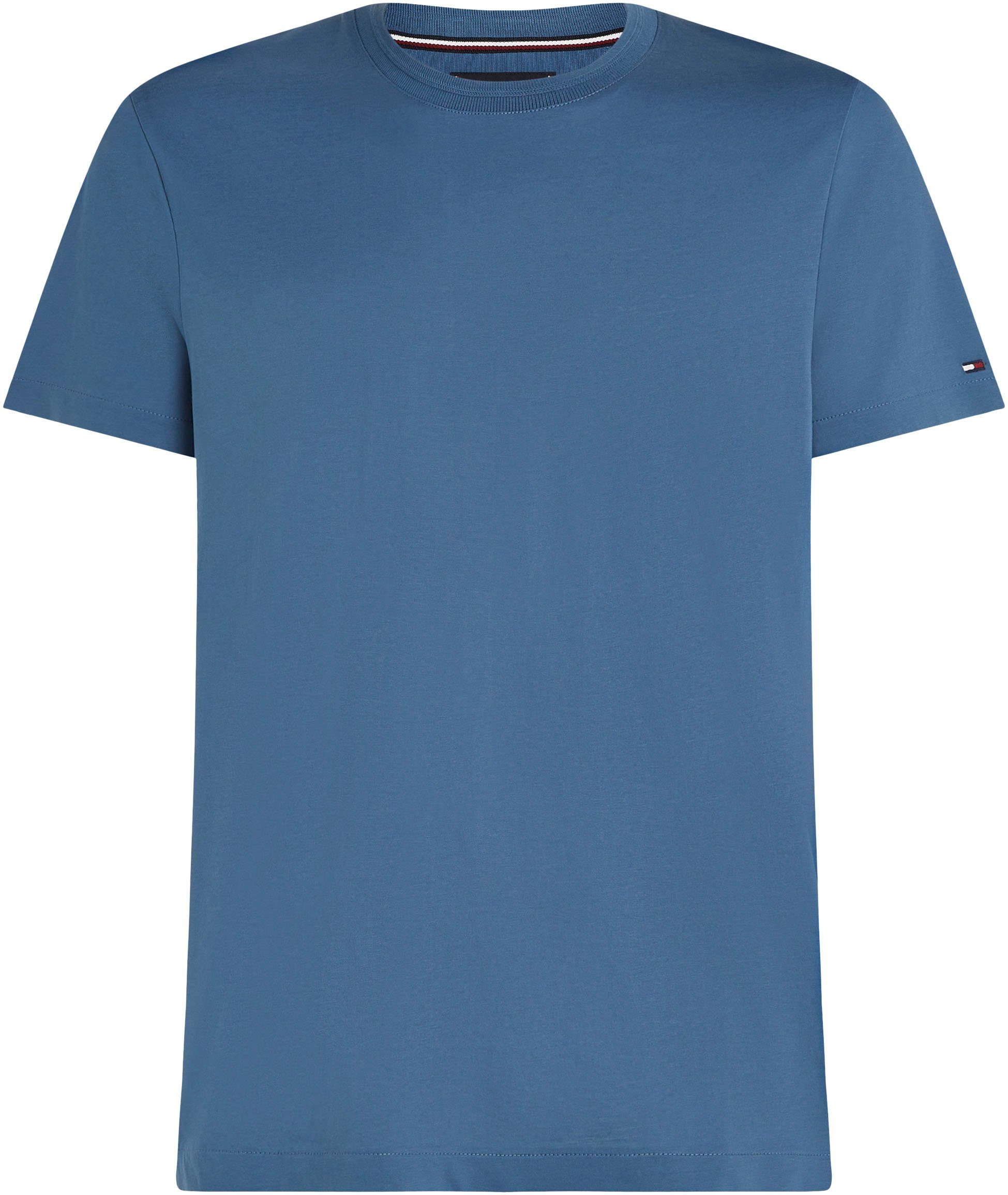 im BlueCoast Hilfiger ESSENTIAL MERCERIZED TAILORED TEE Tommy T-Shirt DC Basic-Look klassischen