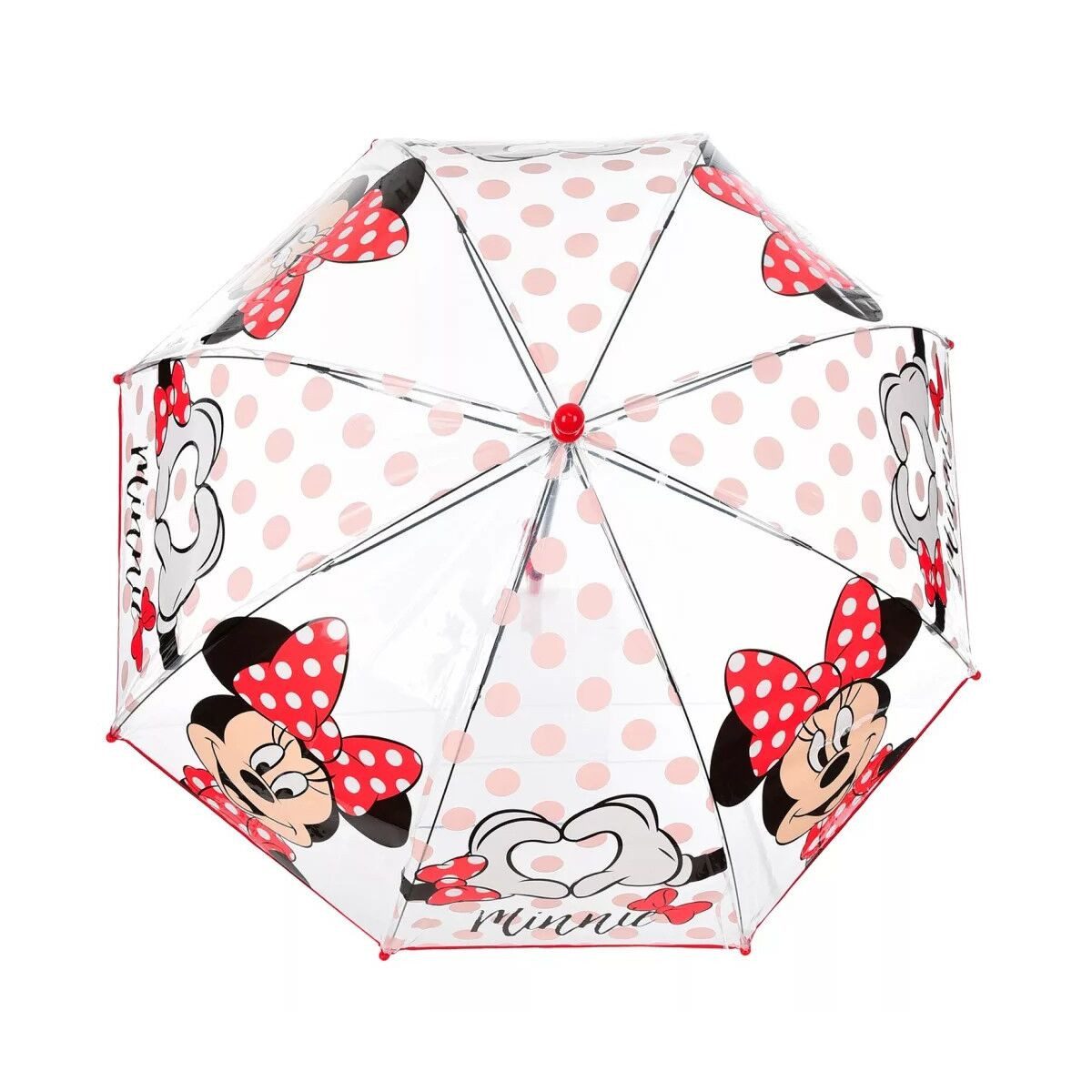 Disney Stockregenschirm Disney Minnie Lovely Kinderdurchsichtiger Regenschirm Ø72 cm