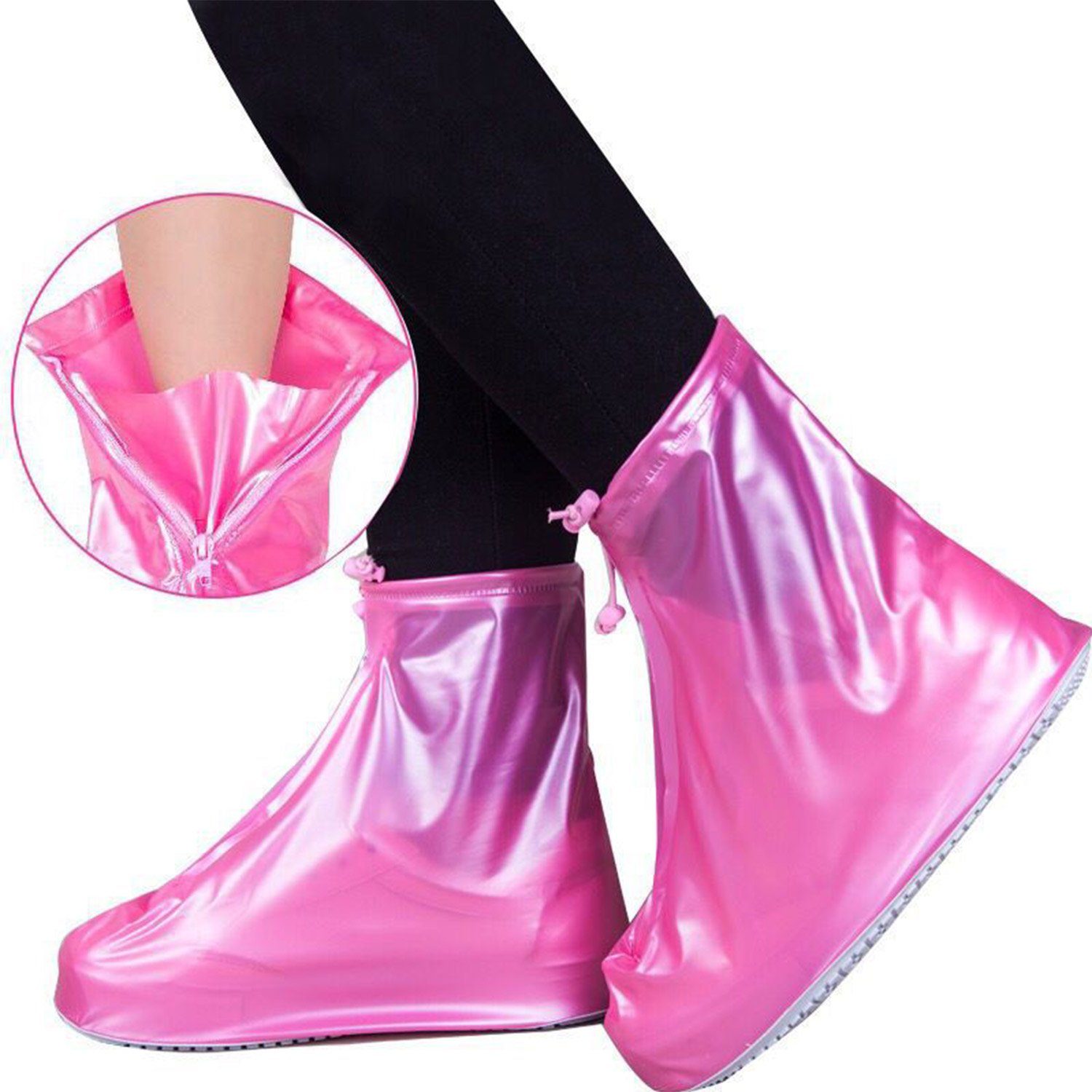 Daisred Schuhüberzieher Wasserdicht Regenschutz Überzieher Schuhe Rosa