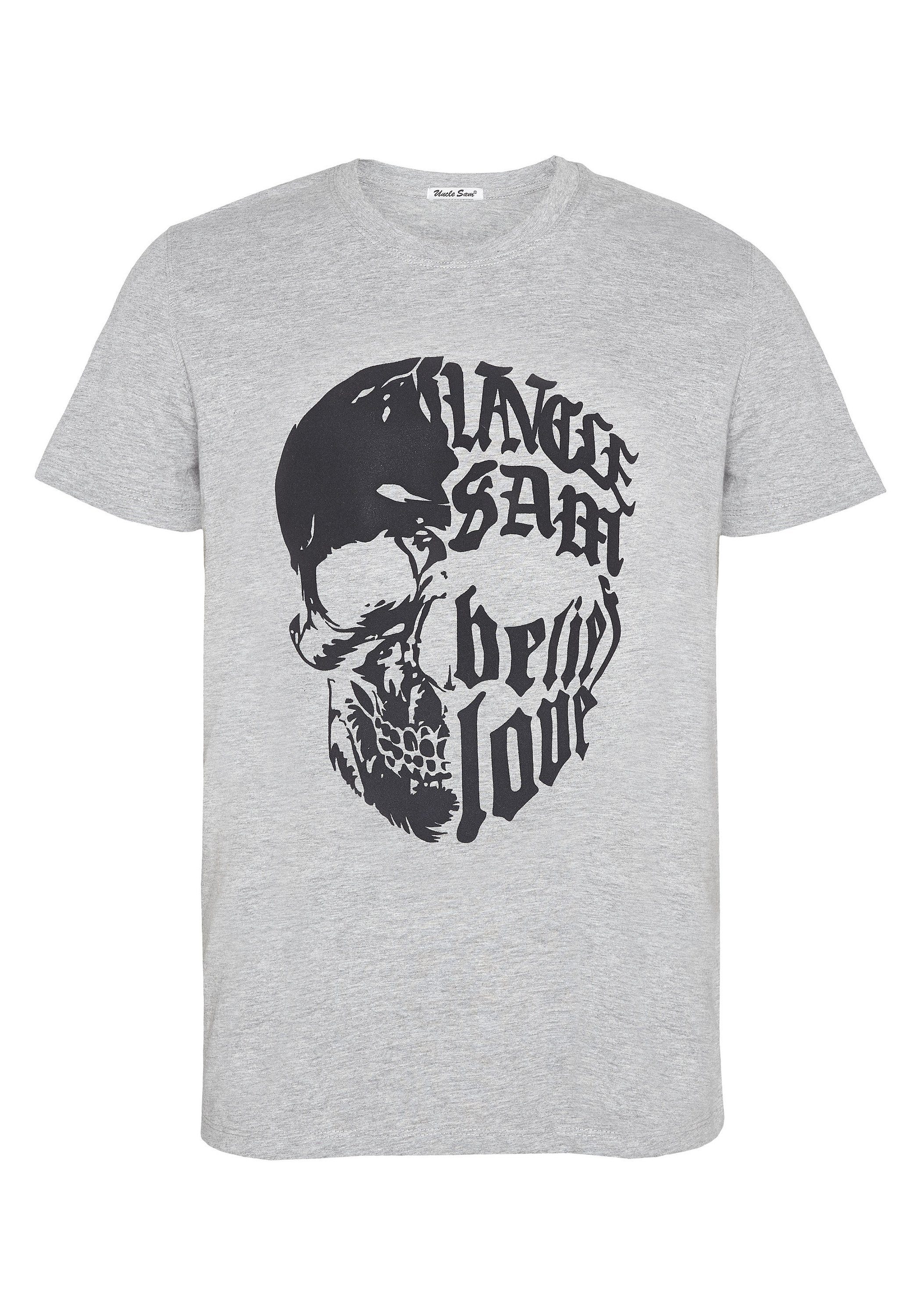 Uncle Sam Print-Shirt aus Baumwolle 17-4402M Neutral Gray Melange