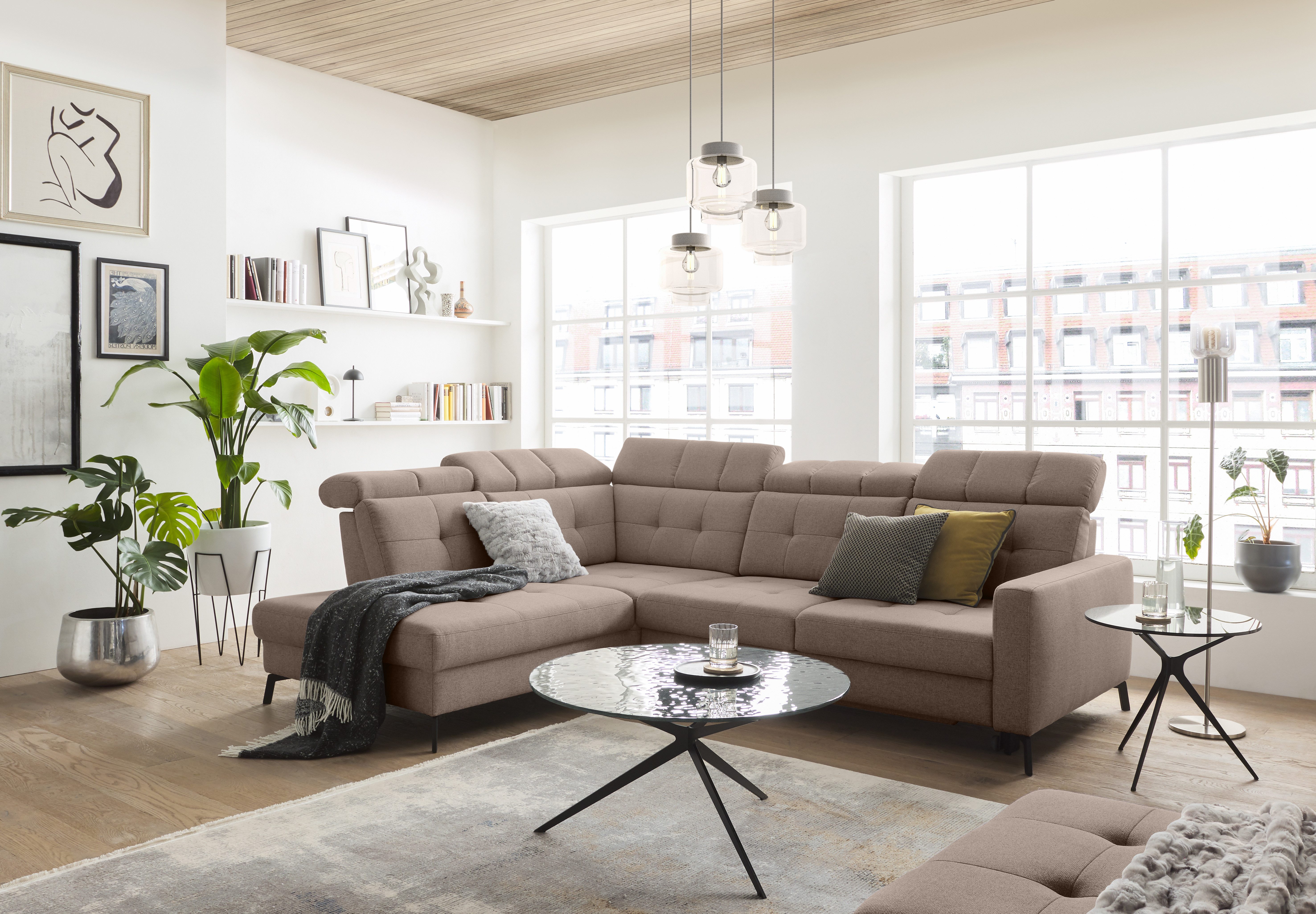 Musterring Ecksofa MR 4615, mit Kopf- und Rückenverstellung, Metallfuß schwarz, Maße 272 x 214 cm