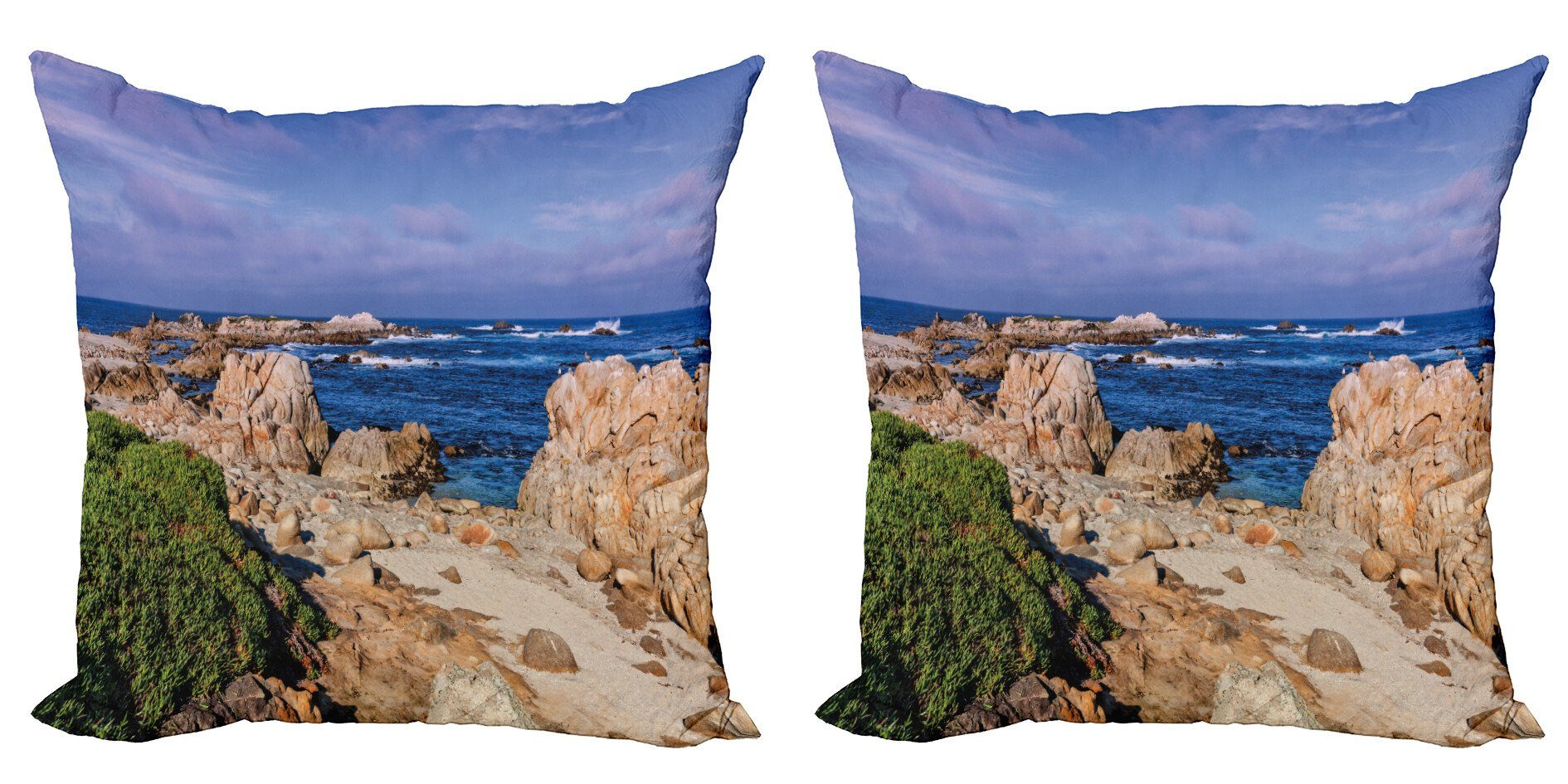 Kissenbezüge Modern Accent Doppelseitiger Digitaldruck, Abakuhaus (2 Stück), Big Sur Malerische Landschaft Cali