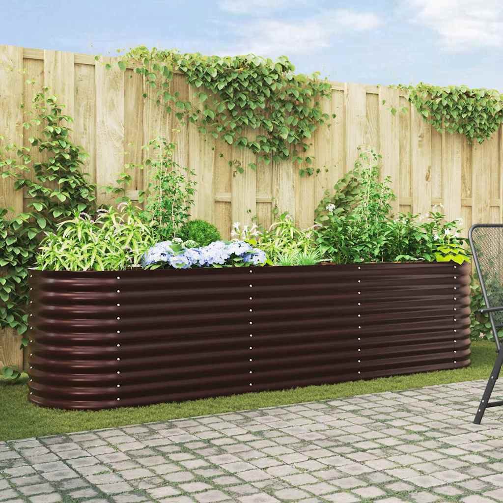 vidaXL Hochbeet Hochbeet Braun 320 x 80 x 81 cm Stahl (1 St)