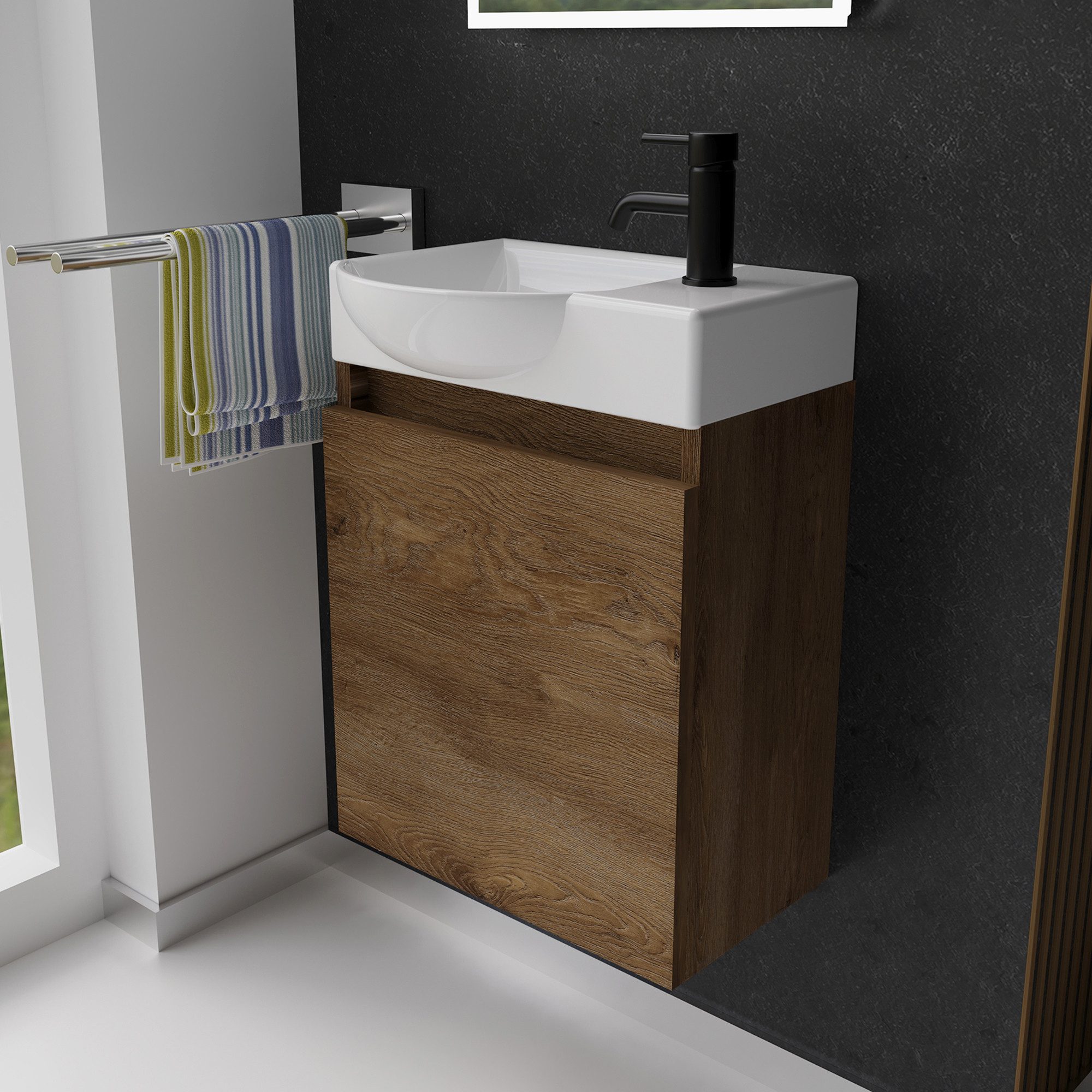 Alpenberger Badmöbel-Set Gäste WC Waschbecken mit günstig online kaufen