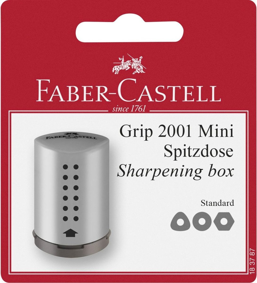 Faber-Castell Anspitzer Einfachspitzdose Grip 2001 Mini silber Blisterkarte