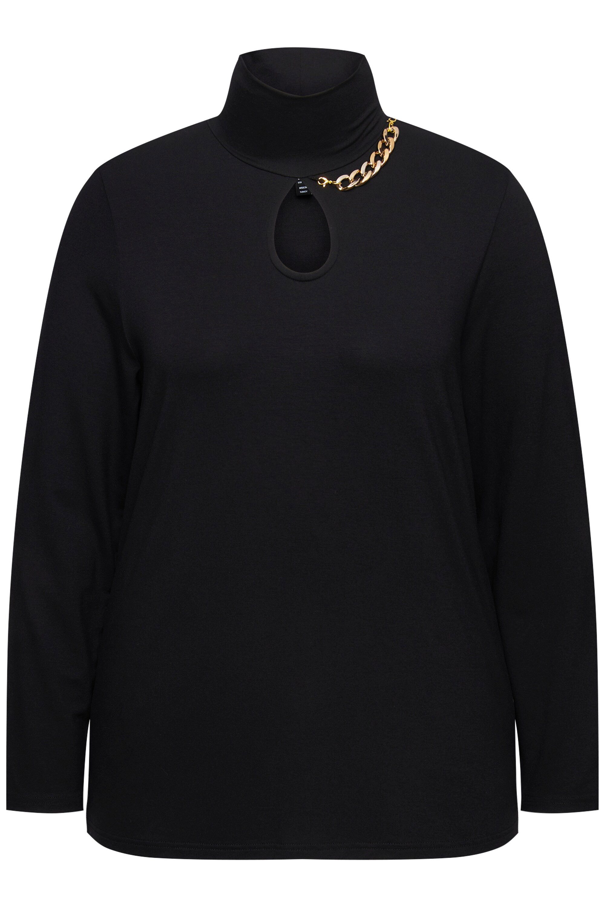 Ulla Popken Longshirt Shirt Cut-Out Kette günstig online kaufen