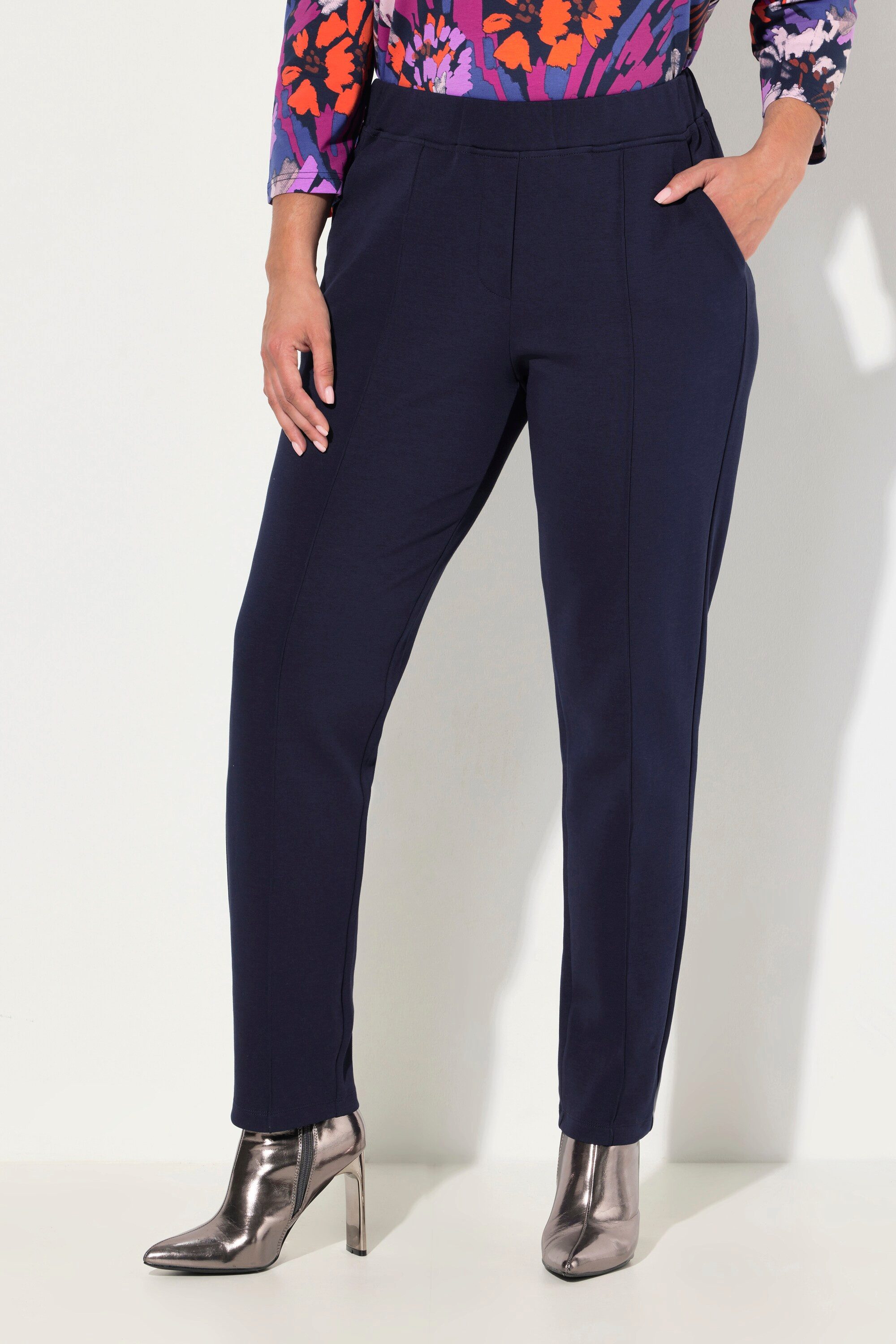 Ulla Popken Funktionshose Hose Punto-di-Roma-Jersey konisches Bein günstig online kaufen