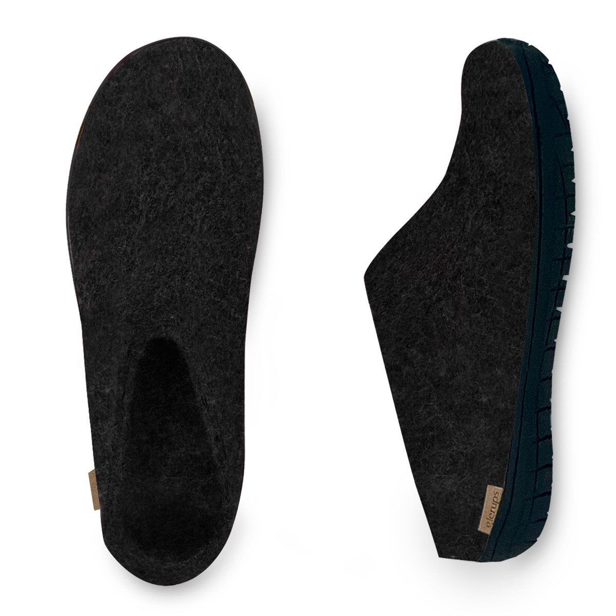 glerups dk Naturkautschuksohle Schwarz Pantoffel (1-tlg) Pantoffeln - Natürliches Material, Schützt vor Geruch