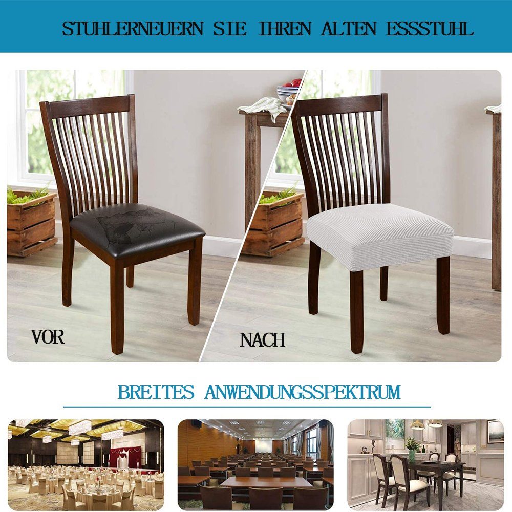 Esszimmerstuhl-Sitzbezug Houhence Stretch-Spandex-Stuhl-Sitzbezüge, Stuhlhusse