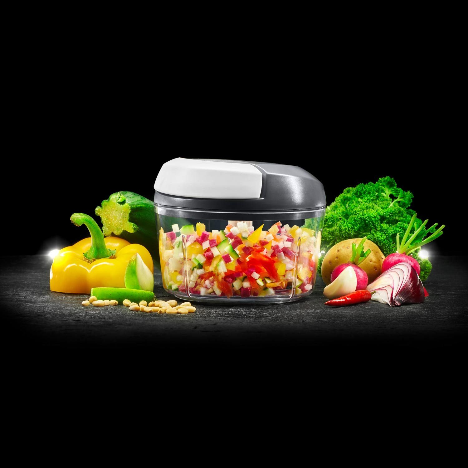 Lurch Gemüsehacker Lurch Multi Chopper mit Zugseil iron grey / weiß Mixer