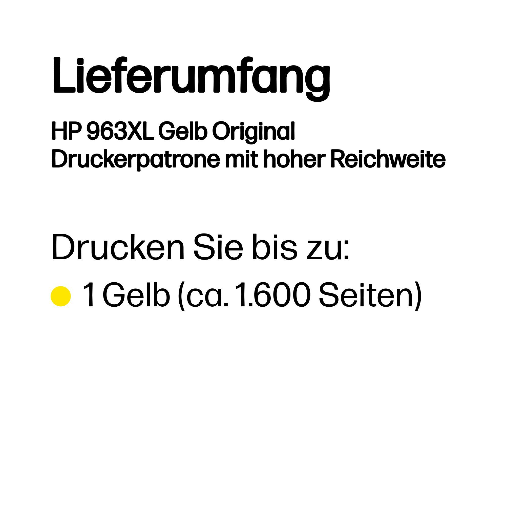 HP HP Tintenpatrone Nr. 963XL 3JA29AE Gelb (ca. 1.600 Tintenpatrone