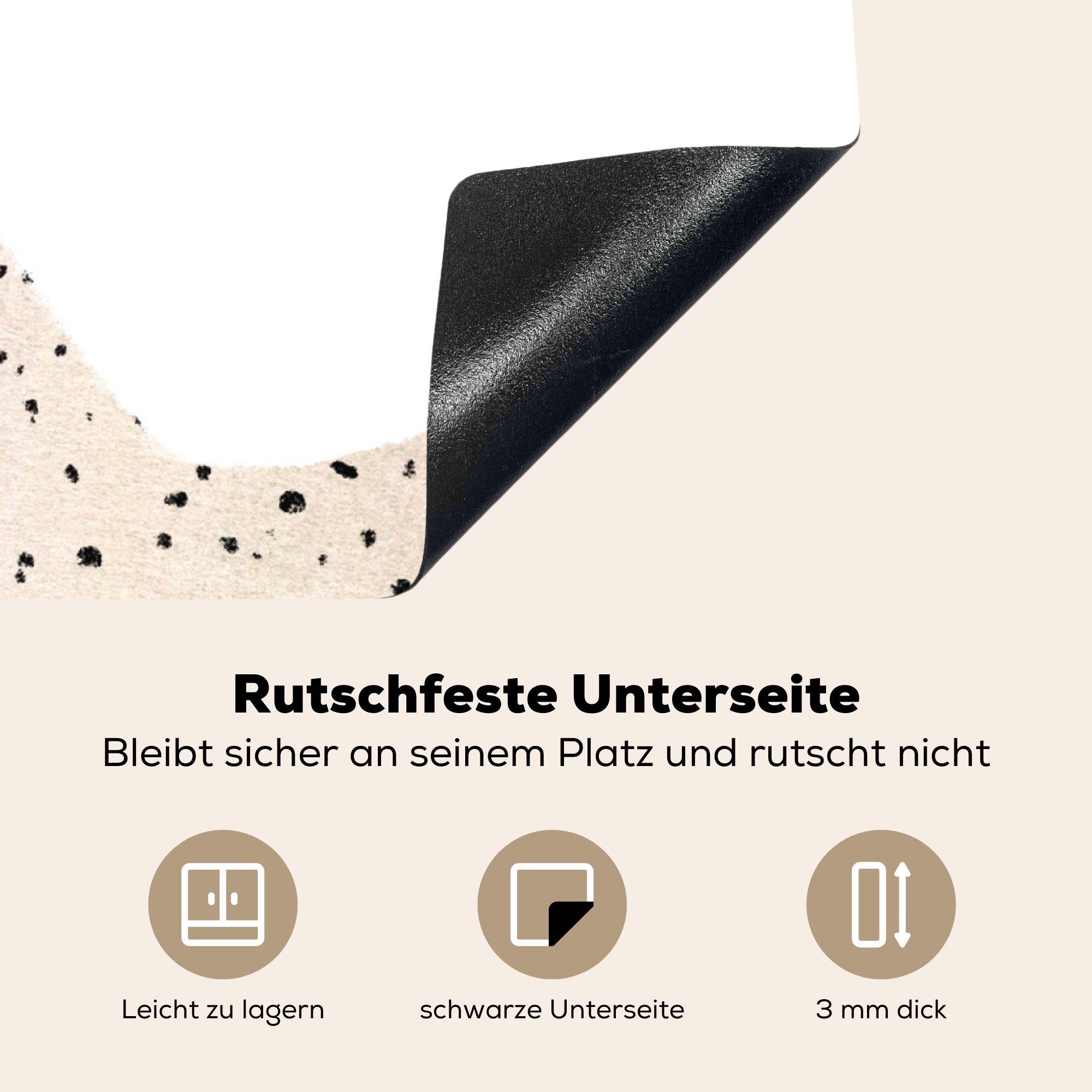 Efeu - 78x78 Arbeitsplatte Ceranfeldabdeckung, Herdblende-/Abdeckplatte Vinyl, küche tlg), Pastell (1 MuchoWow für - cm, Mädchen,