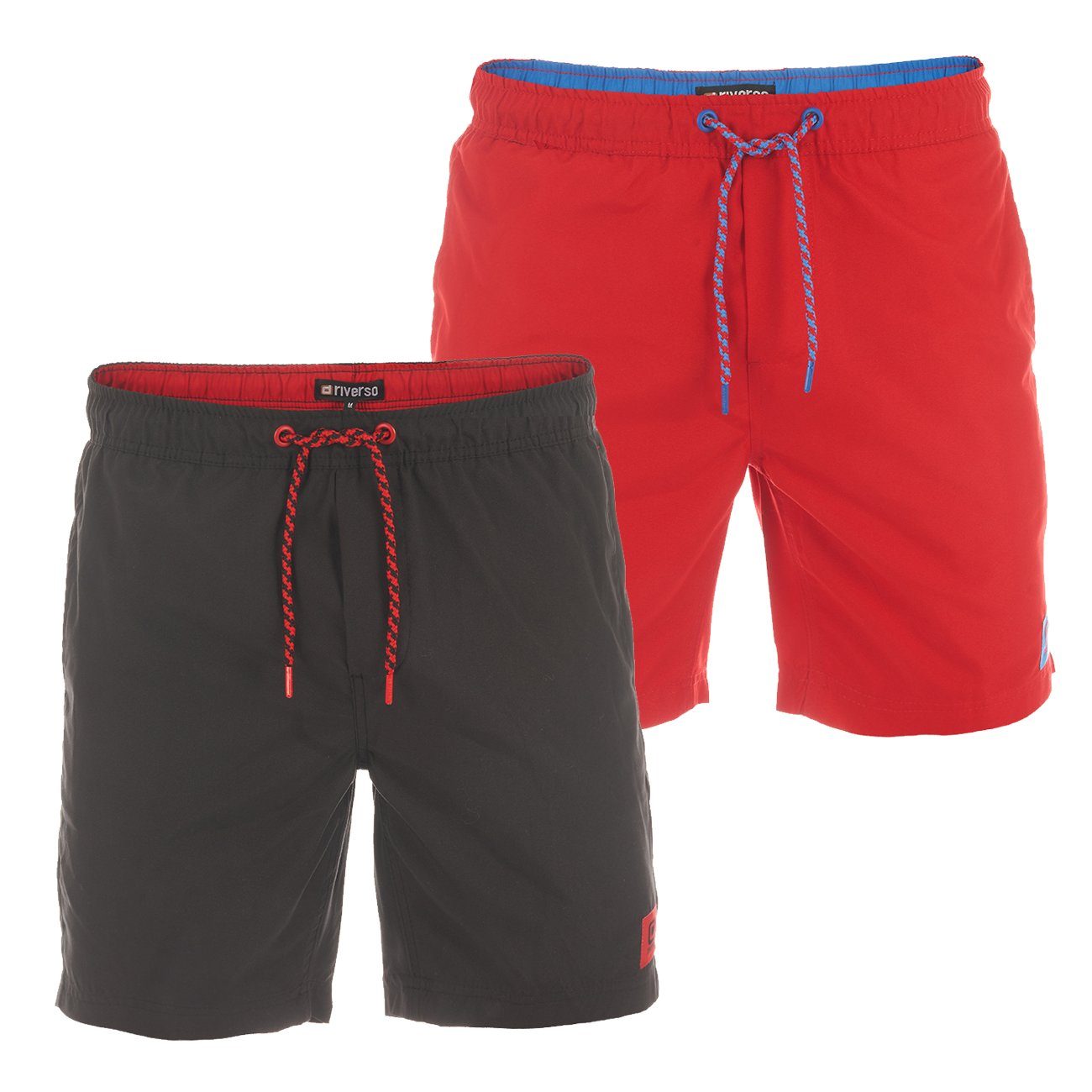 riverso Badeshorts Herren Badehose RIVDavid Regular Fit (2-St) Sportshorts mit Kordelzug Farbmix 2