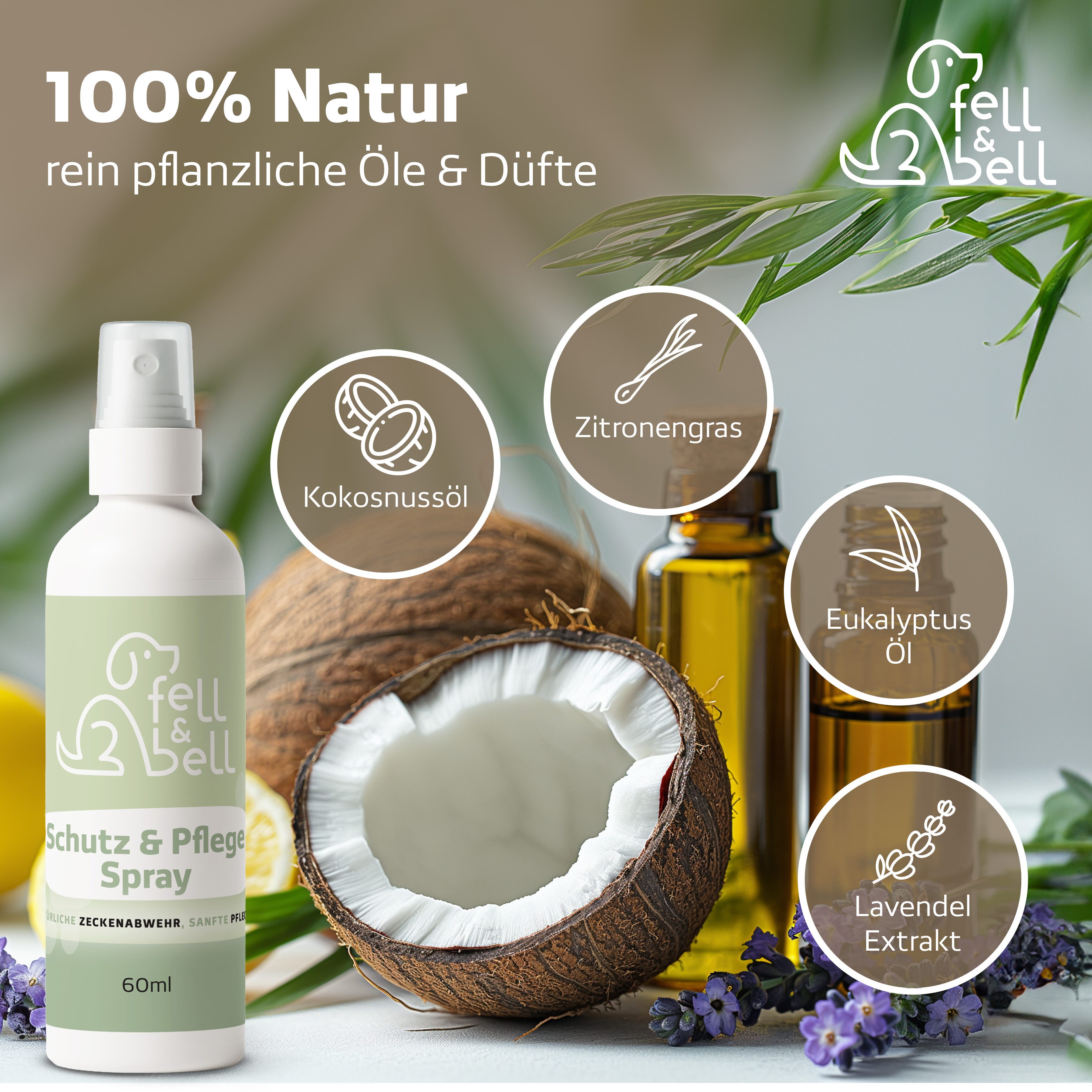 fell&bell Zeckenhalsband Set, Natürliche Inhaltsstoffe, für alle Hunde geeignet,leichte Anwendung