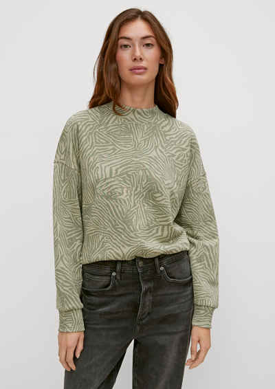 comma casual identity Sweatshirt Sweatshirt mit Allovermuster Ziernaht