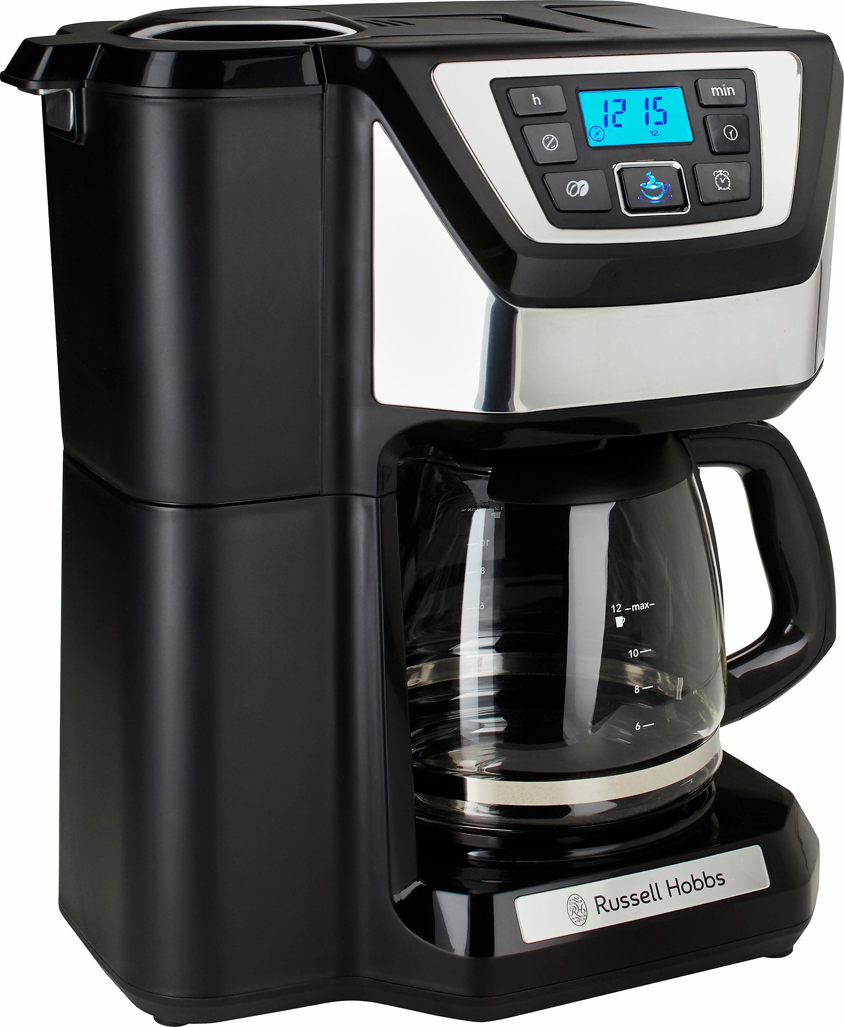 RUSSELL HOBBS Kaffeemaschine mit Mahlwerk Victory Grind & Brew 22000-56, 1,5l Kaffeekanne, Permanentfilter, 1,5l Kaffeekanne, 1 bis 12 Tassen, Permanentfilter, Digital Timer