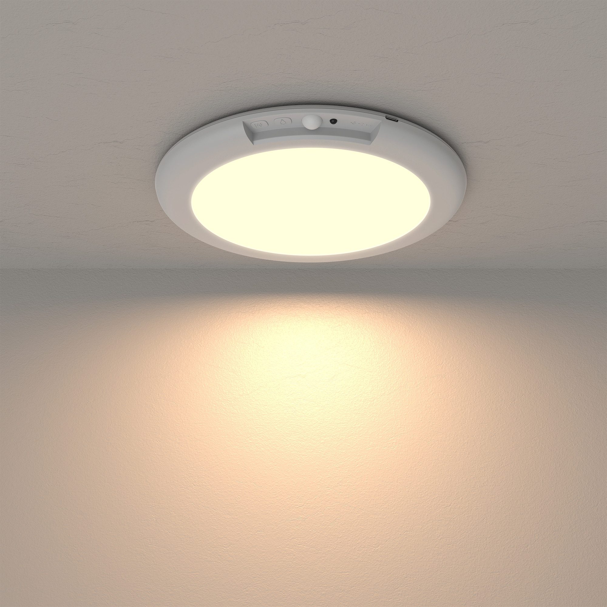 LOHAS-LED LED Deckenleuchte mit Bewegungssensor, RGBW Farbwechsel und 4000mAh Akku, LED fest integriert, neutralweiß + bunte RGB-Farben, 19 cm Akku-Panel-Leuchte mit Fernbedienung