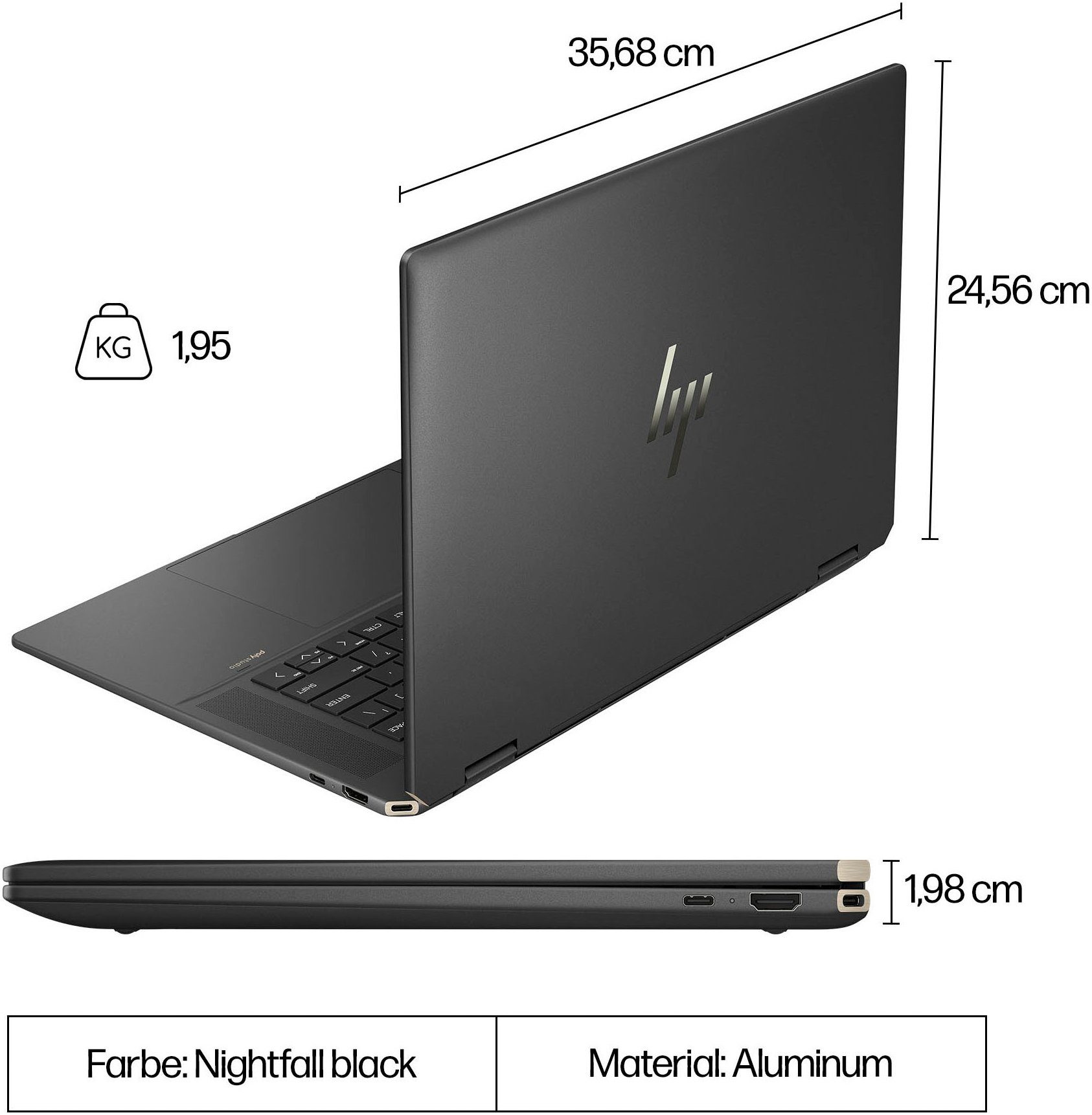 HP Spectre 16-aa0074ng Convertible Notebook (40,6 cm/16 Zoll, Intel Core Ultra 7 155H, ARC, 1000 GB SSD)