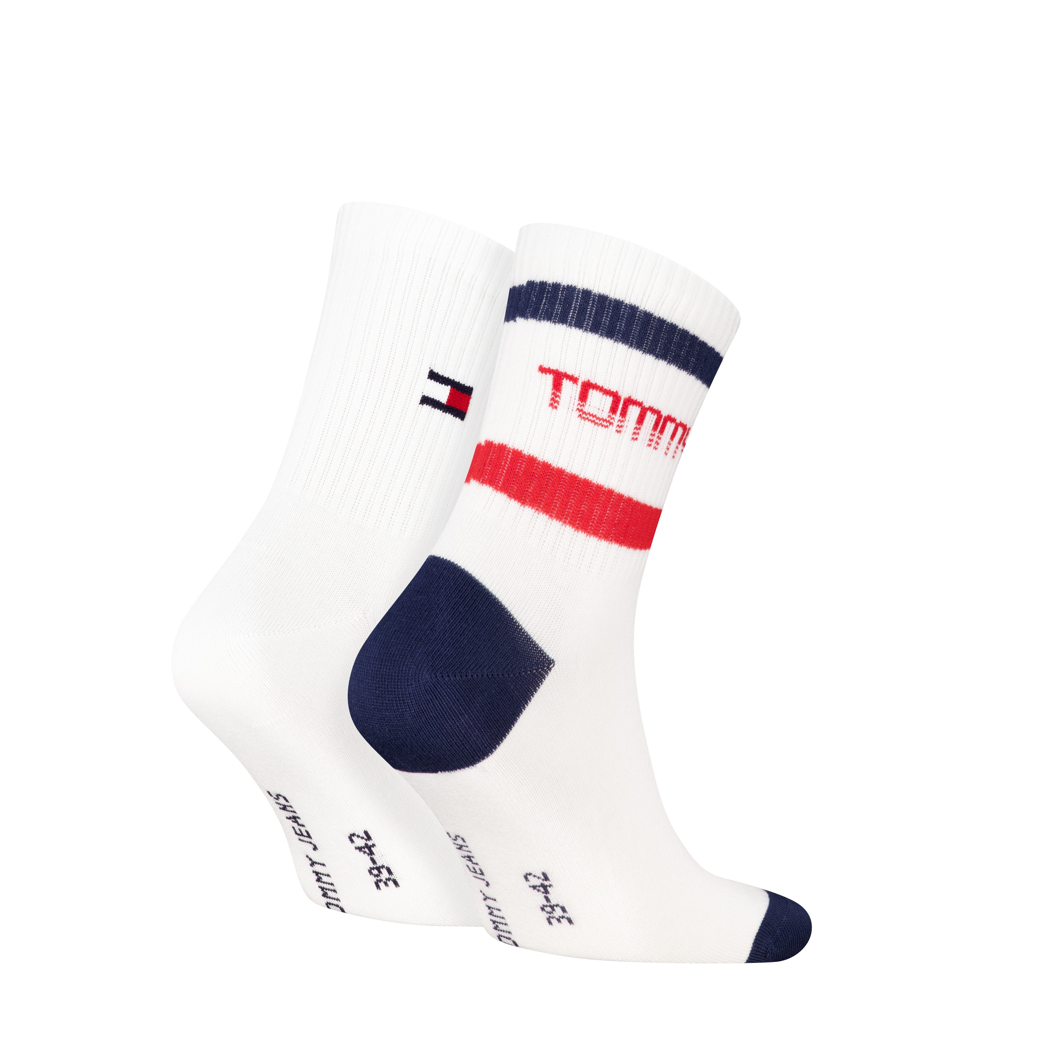 Tommy Hilfiger Kurzsocken TH UNI TJ SHORT SOCK 2P STRIPE MOTION (2 Paar)