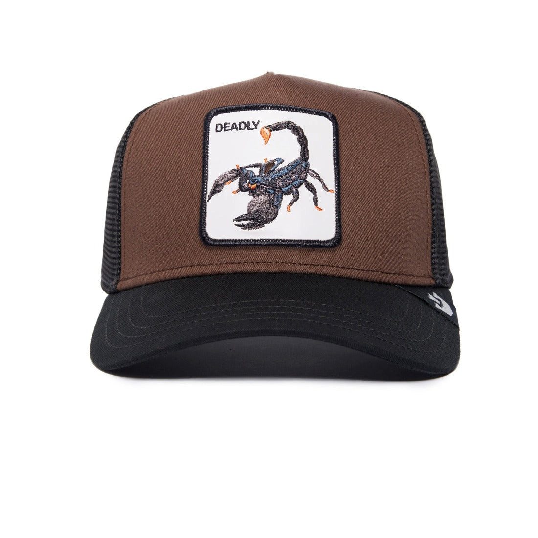 Berretto Trucker Goorin Bros. Deadly | Nero E Giallo Con Patch Frontale | Taglia Unica Regolabile