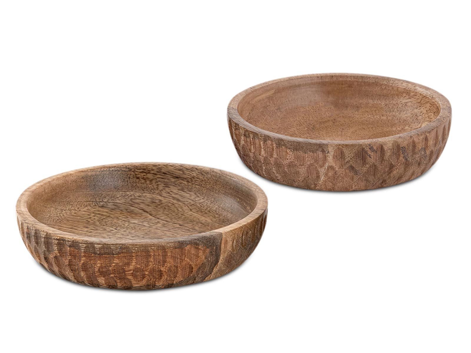 Amagohome Dekoschale Holzschale 2er Set ø15/17cm H4cm Dekoschale rund Mango günstig online kaufen