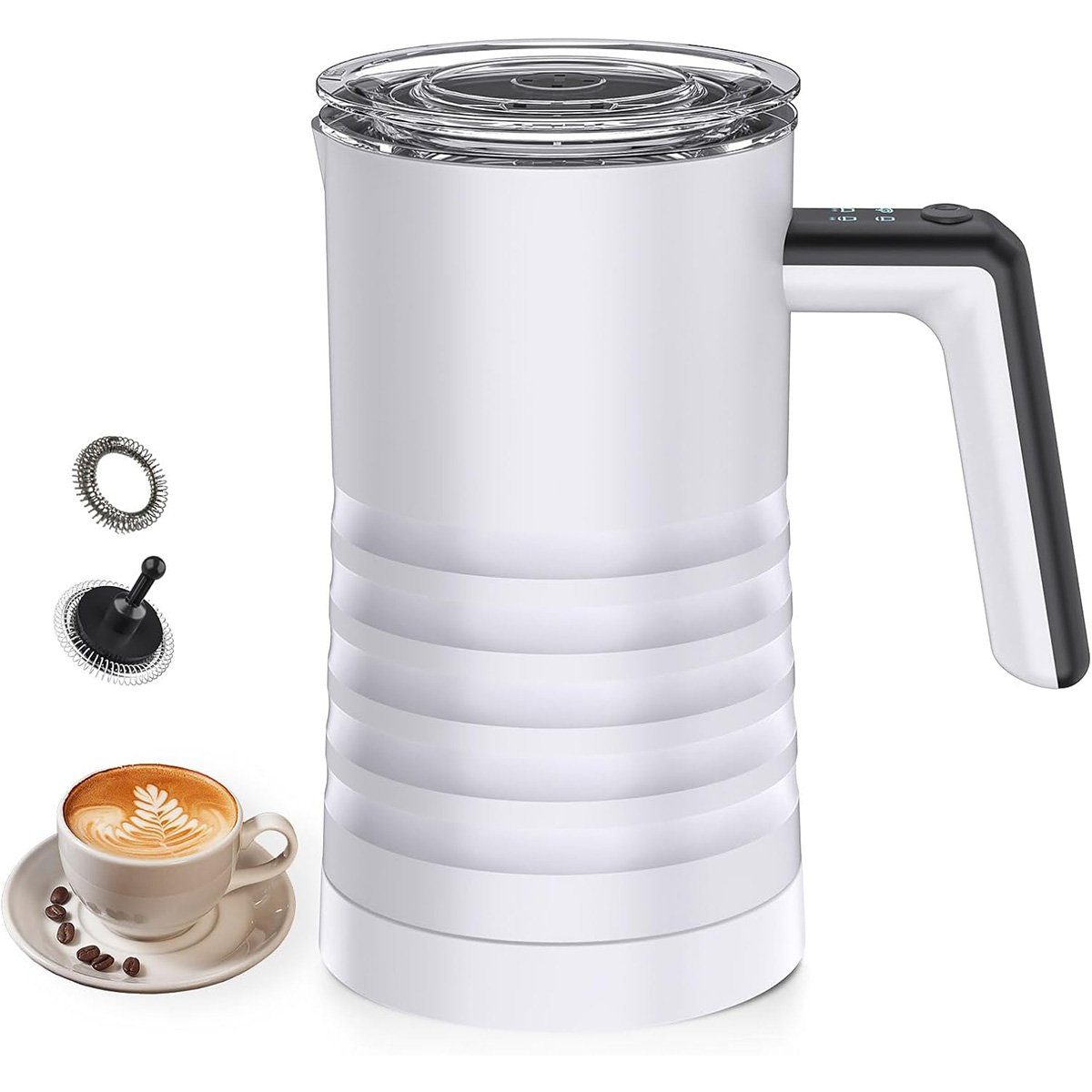 yozhiqu Milchaufschäumer Elektrischer Milchaufschäumer und Dampfgarer,automatischer Milchwärmer, antihaftbeschichtete Innenseite, Edelstahl für Kaffee/Latte/Cappuccino