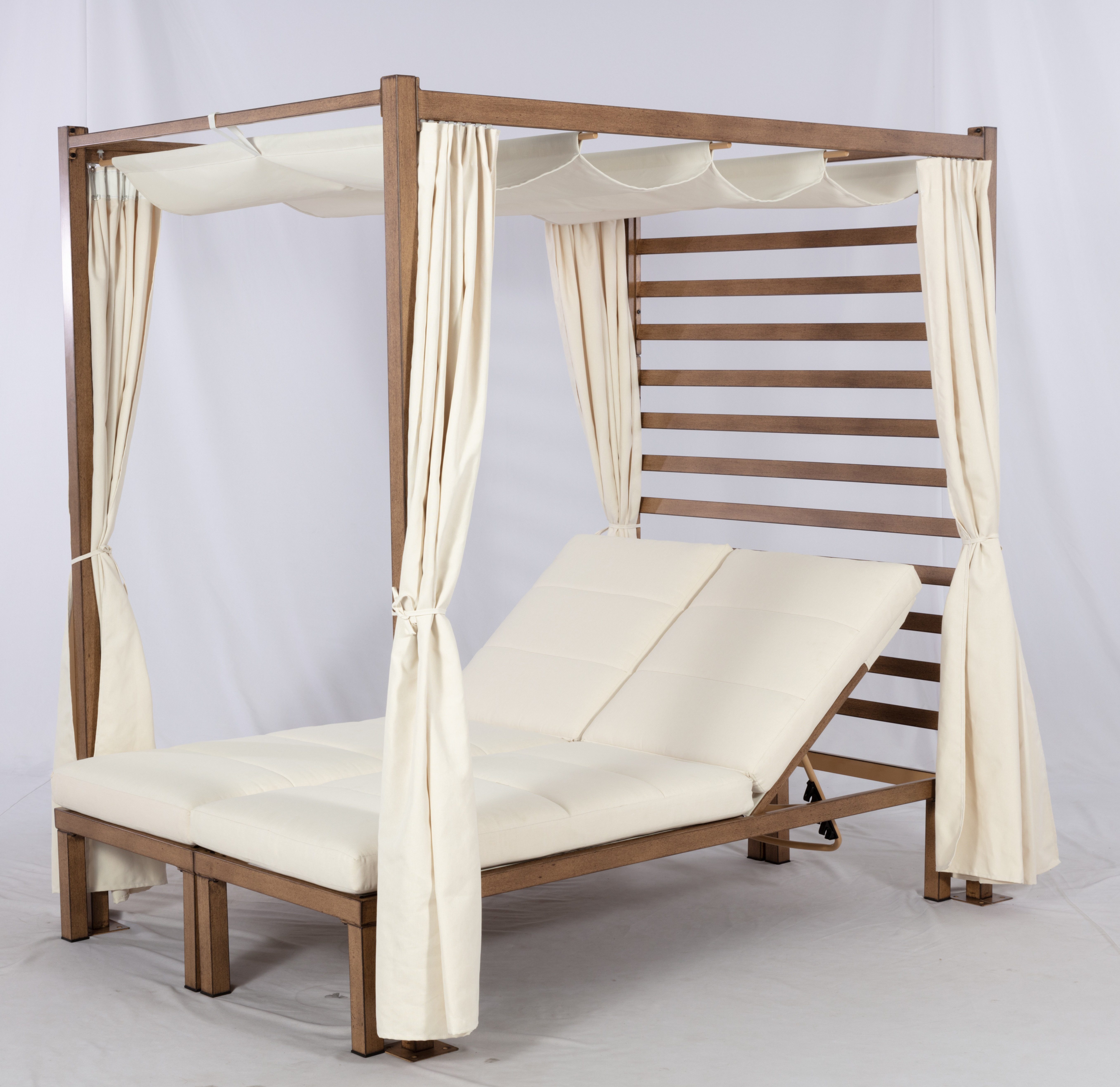 Gardissimo Doppelliege Daybed Lovina für 2 Personen wetterfest Sonnenliege mit Dach Pavillon, Spar-Set, komplett-Set, wetterfest / 240 kg Tragkraft / mit flexibelem Sonnendach