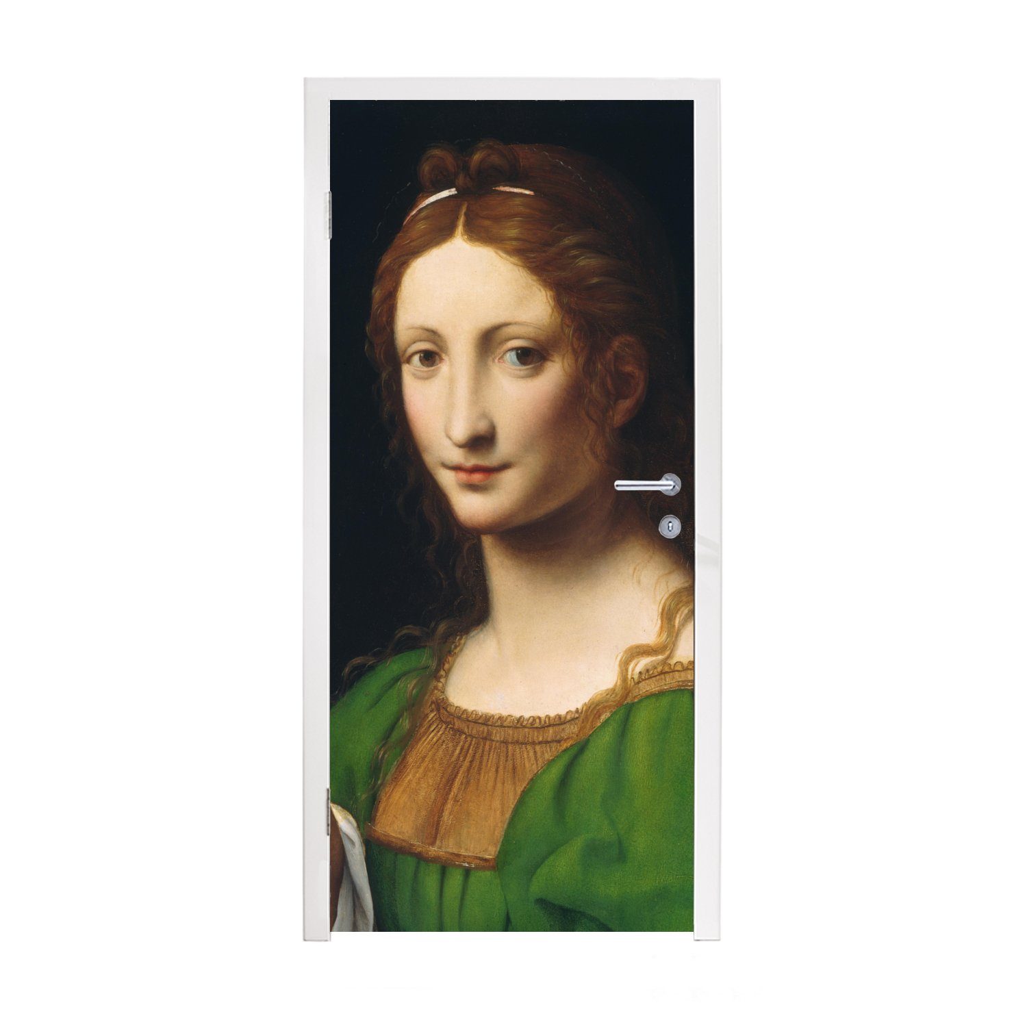 cm Tür, Maria Türtapete Leonardo 75x205 Magdalena St), Fototapete (1 Matt, - MuchoWow da für bedruckt, Vinci, Türaufkleber,
