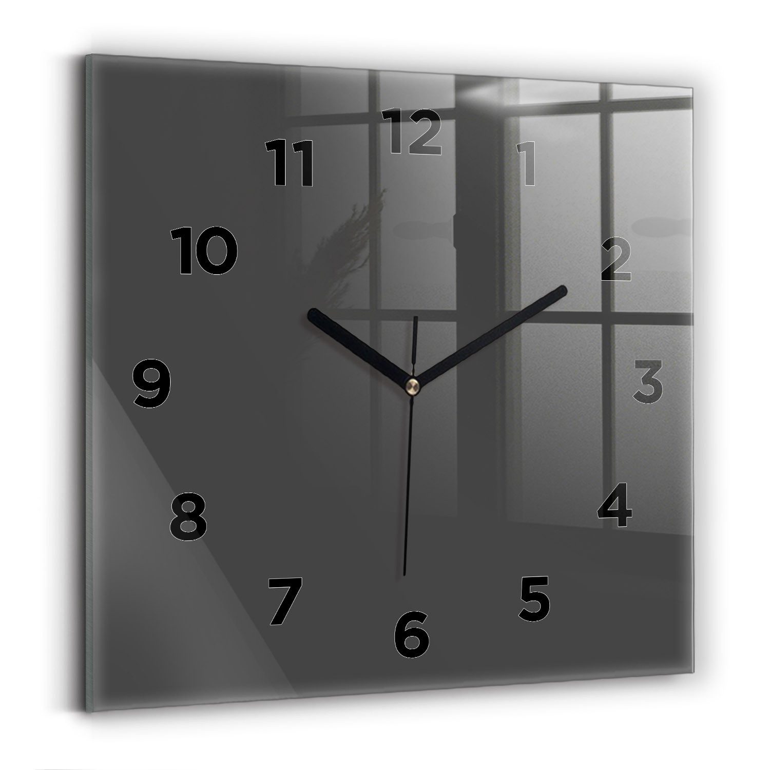 Tulup Wanduhr Glasuhr Modernistische Glaswanduhr 30x30cm Uhr aus gehärtetem Glas