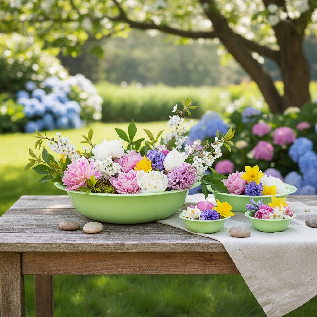 Viana Übertopf Dekorative Metallschale Emailleoptik für Tischdeko und