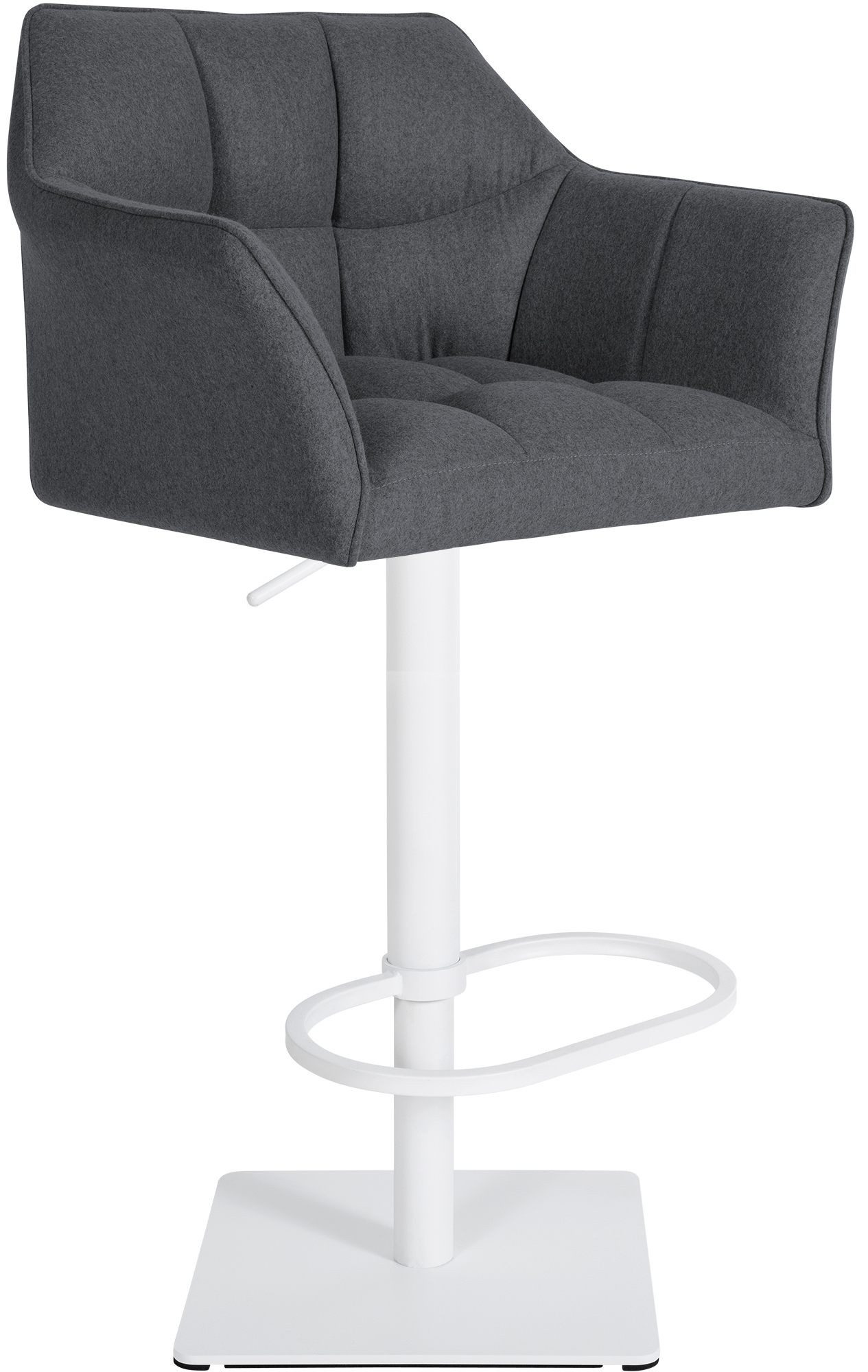 furnicato Barhocker Damaso 88x64x45 cm grau (1 St), Höhenverstellbarer Barstuhl mit Drehfunktion und Fußablage