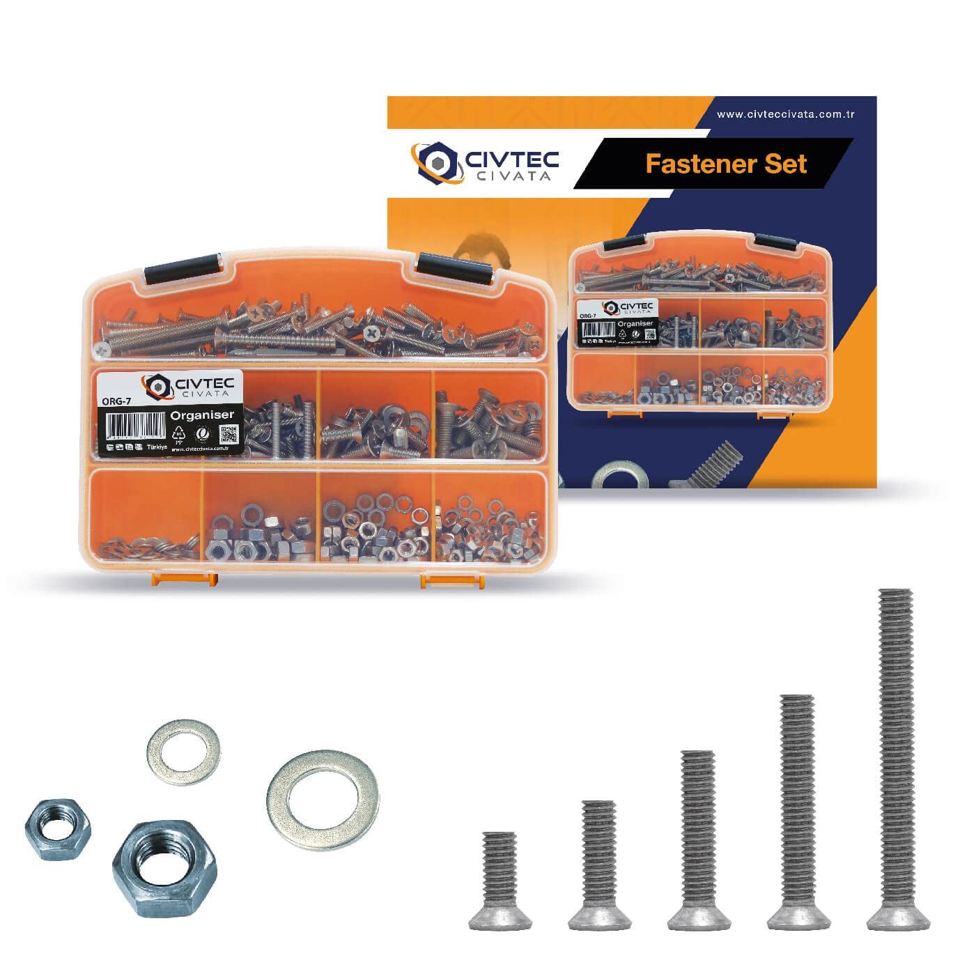 CIVTEC CIVATA Schrauben-Set Schrauben Set, Edelstahl Schrauben und -Muttern, 591-Teiliges Set