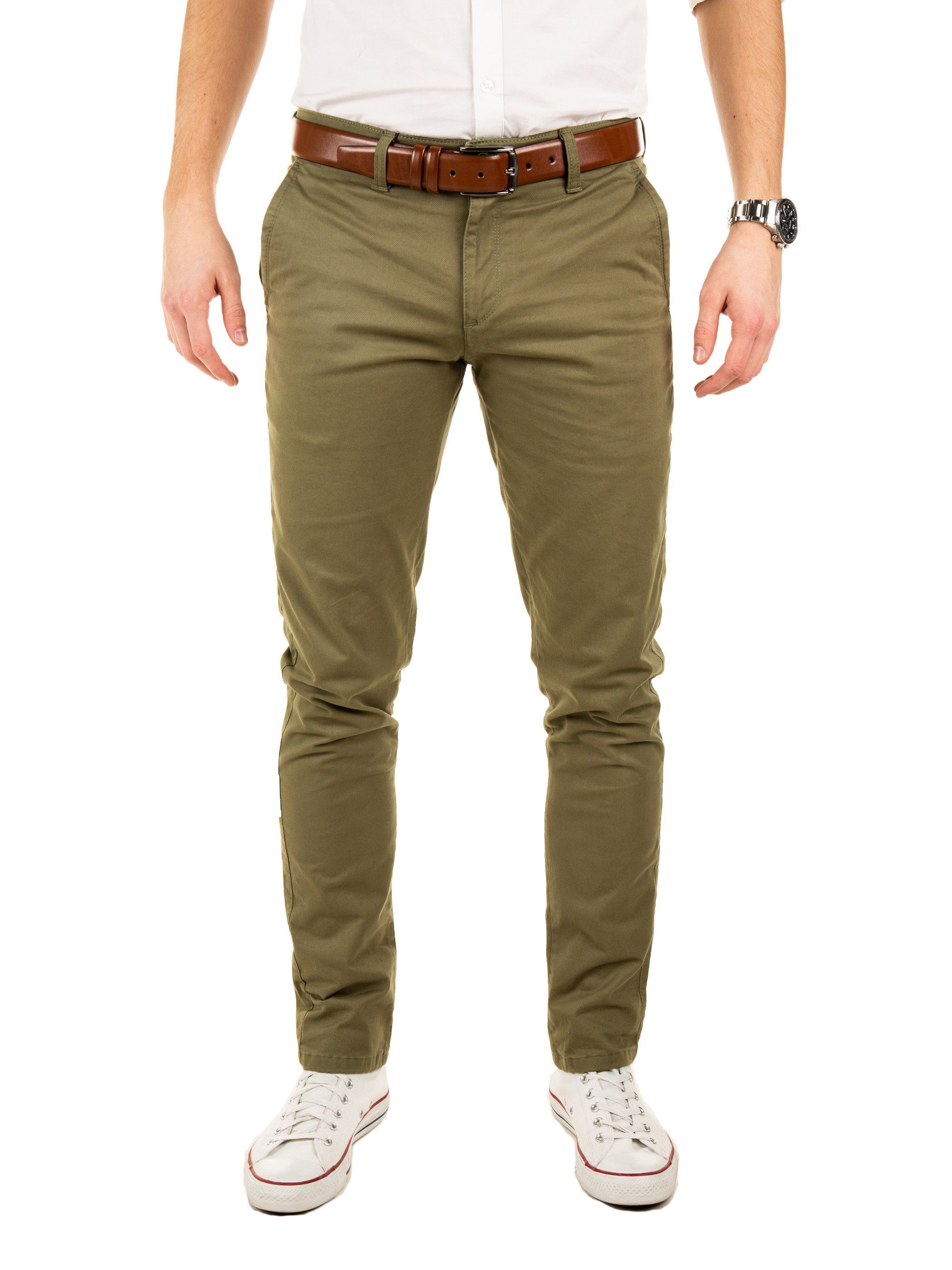 Chinohose Modische Chino Hose Dustin von YAZUBI mit Gürtel